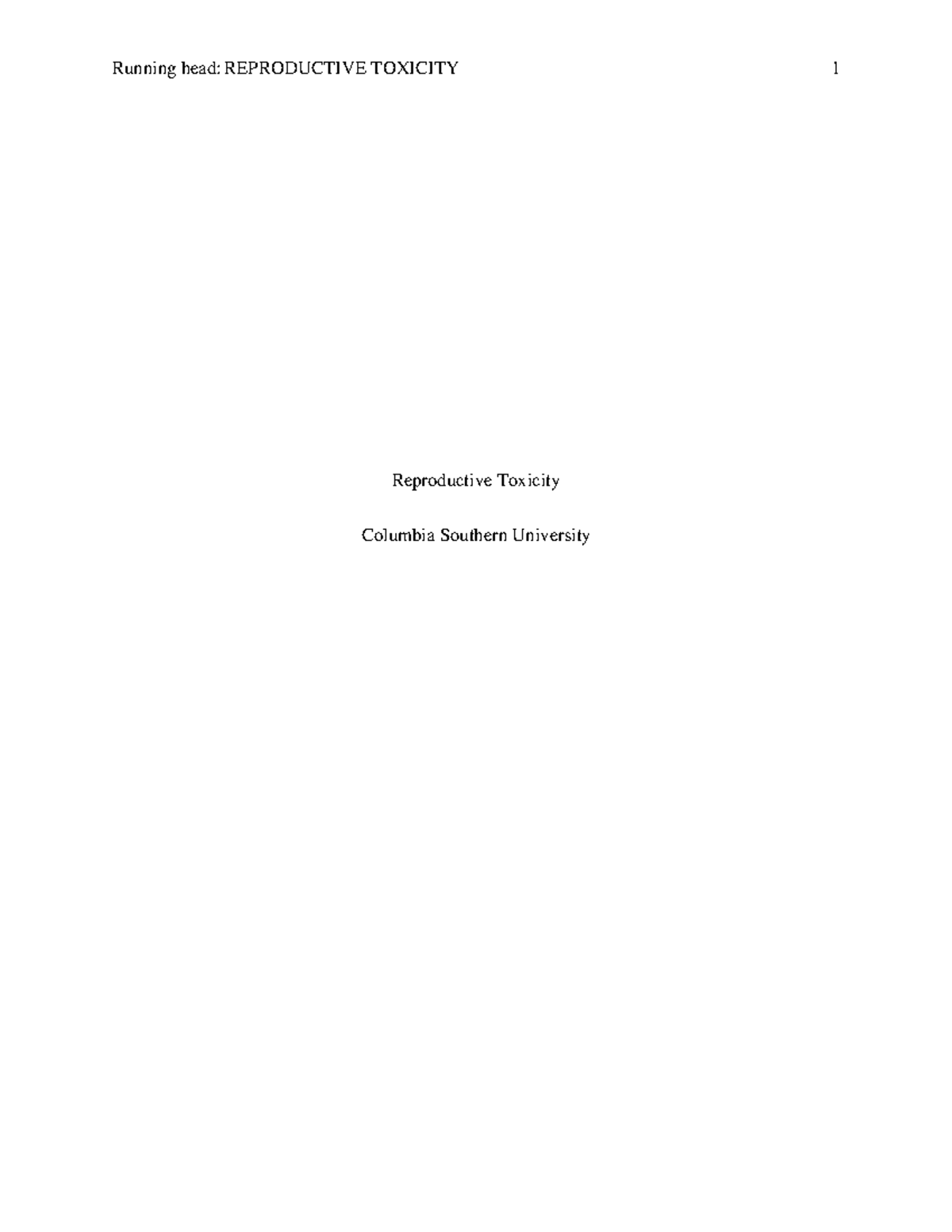 Advanced Toxicology Unit 6: Insights on Reproductive Toxicity and BPA ...