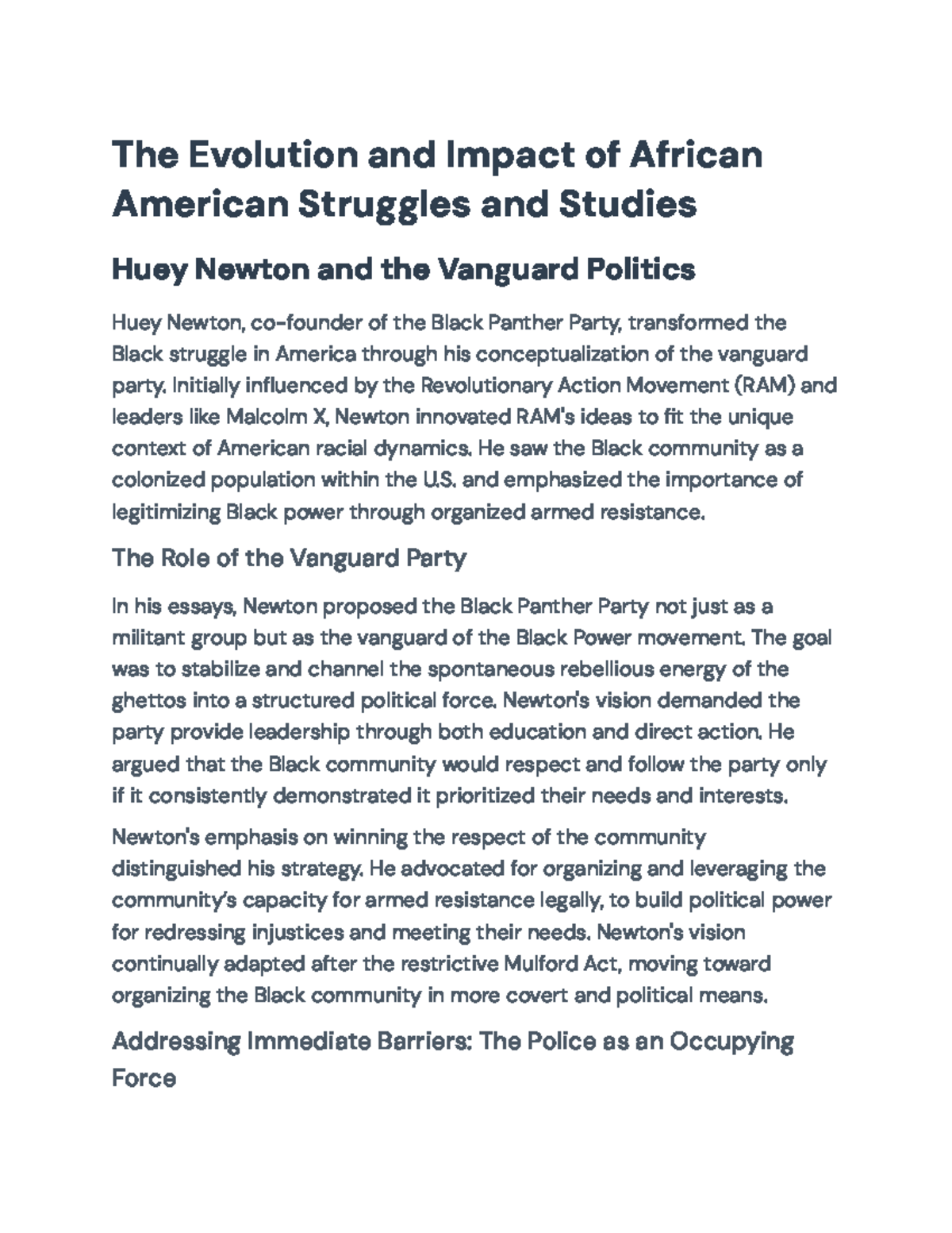 AP African American Studies: Historical Struggles and Modern Activism ...