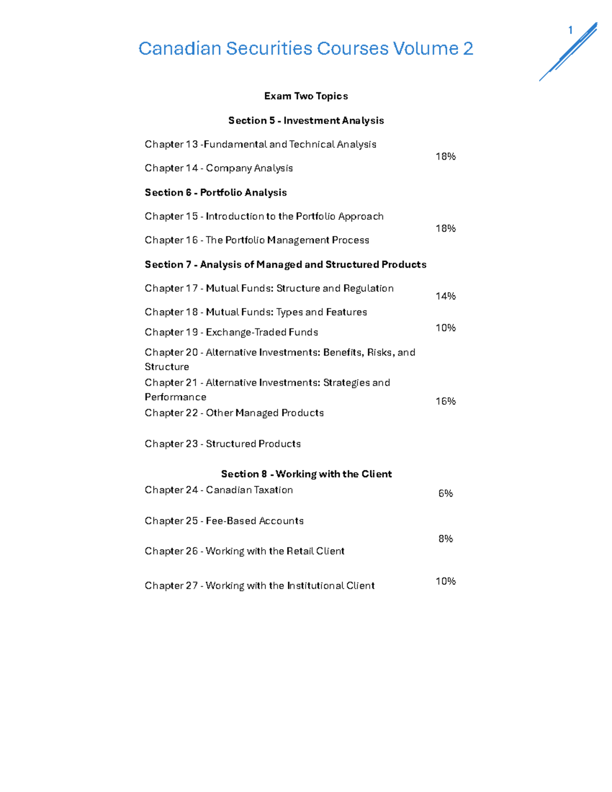 CSC Volume 2 Exam Notes: Investment & Portfolio Analysis - Studocu