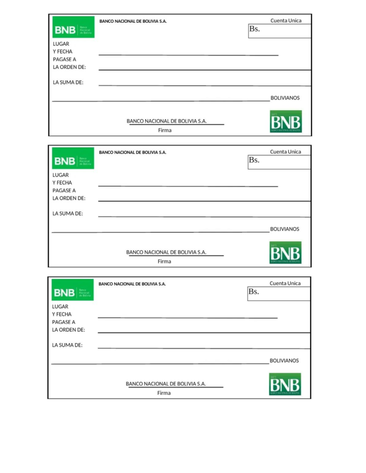 Cheques - APUNTES RESPALDO (BANCO NACIONAL DE BOLIVIA S.A.) - Studocu