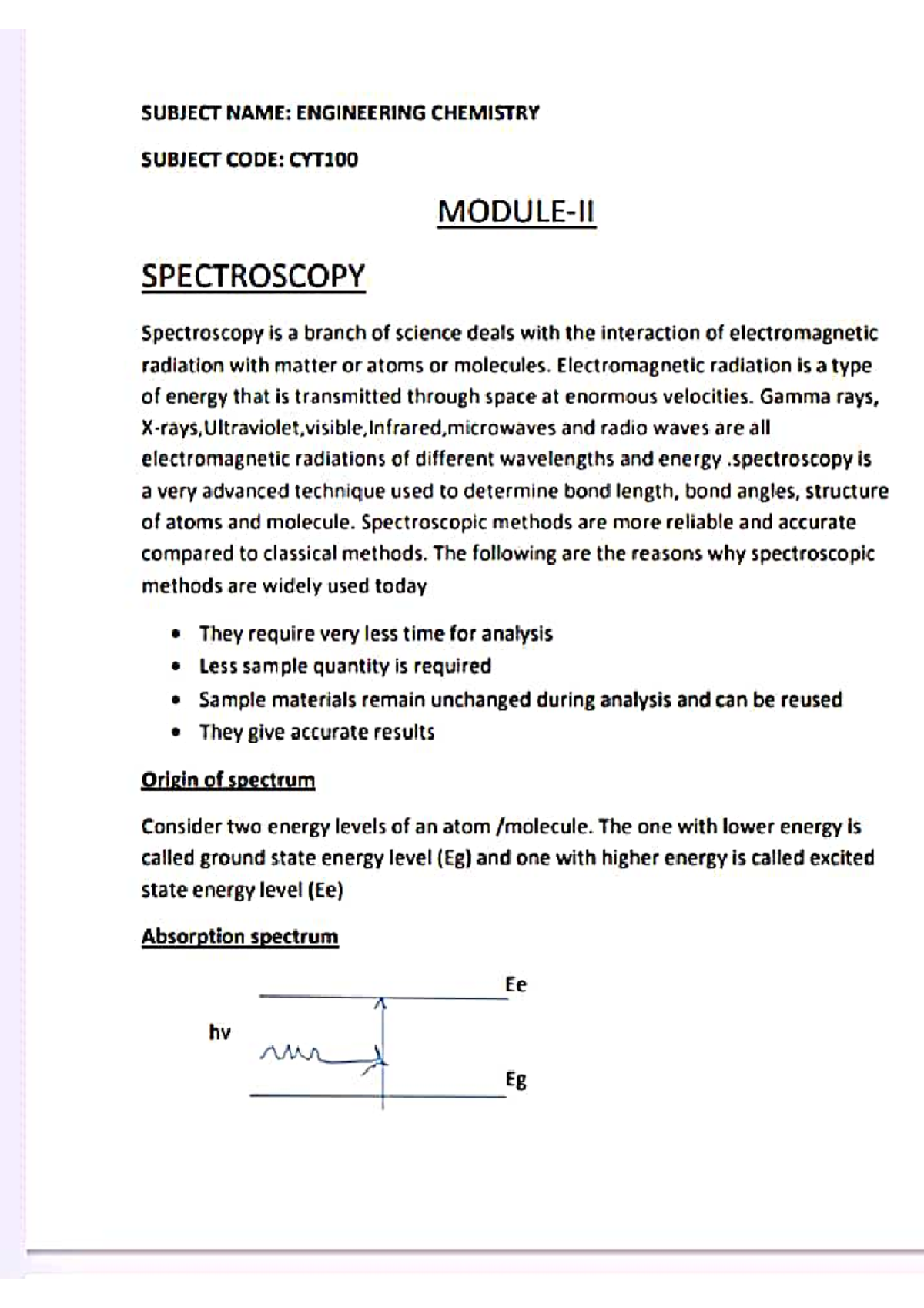 Chemistry Spectroscopy: Key Concepts and Applications PDF - Studocu