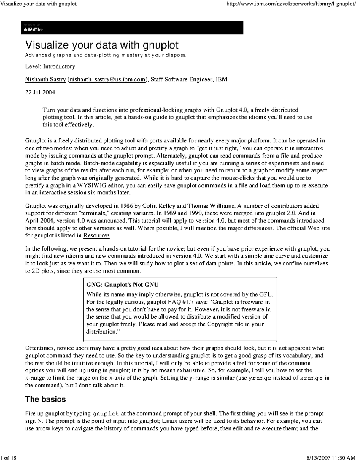Ibm-gnuplot - gnuplot this isn't even related - Visualize your data ...