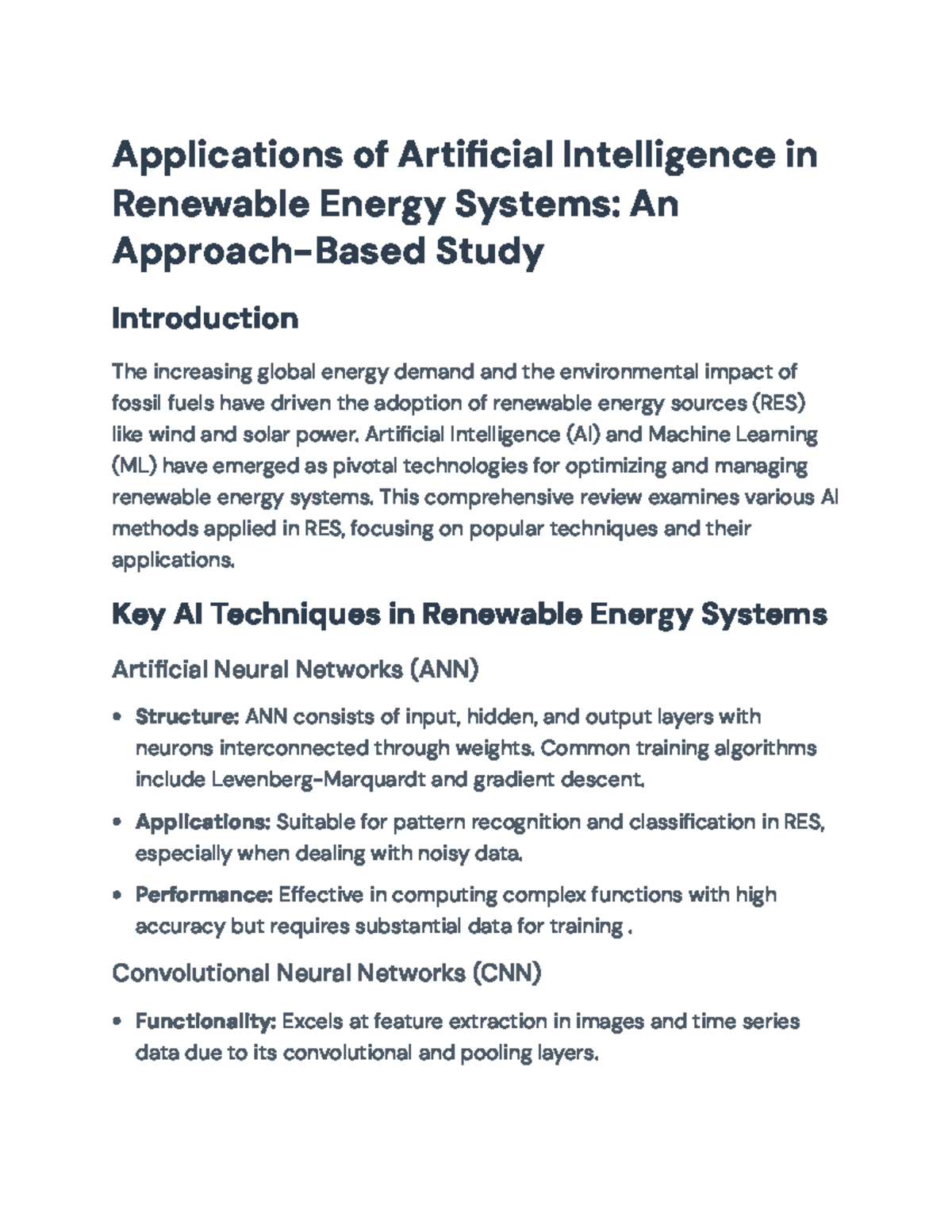 Applications of AI in Renewable Energy Systems: Techniques & Trends ...