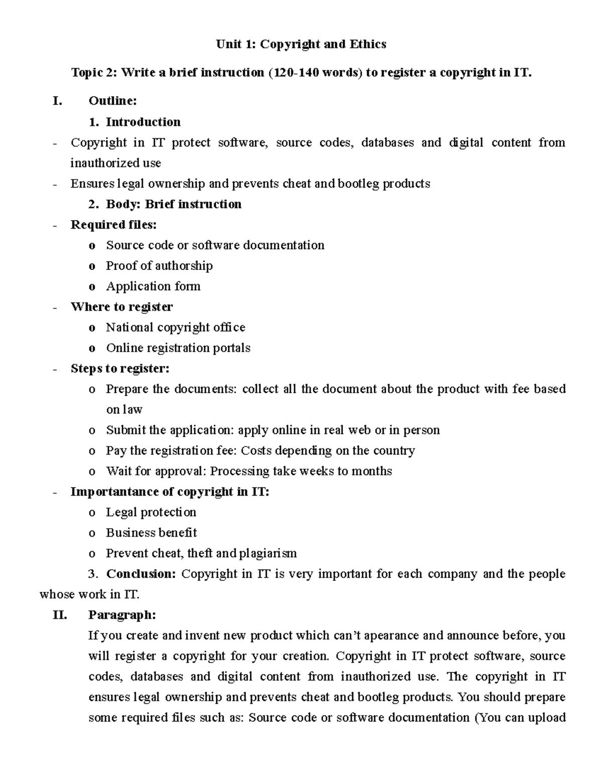 Unit 1 - Topic 2 - xxxxxxxxxxxxxxxxxxxxx - Unit 1: Copyright and Ethics ...