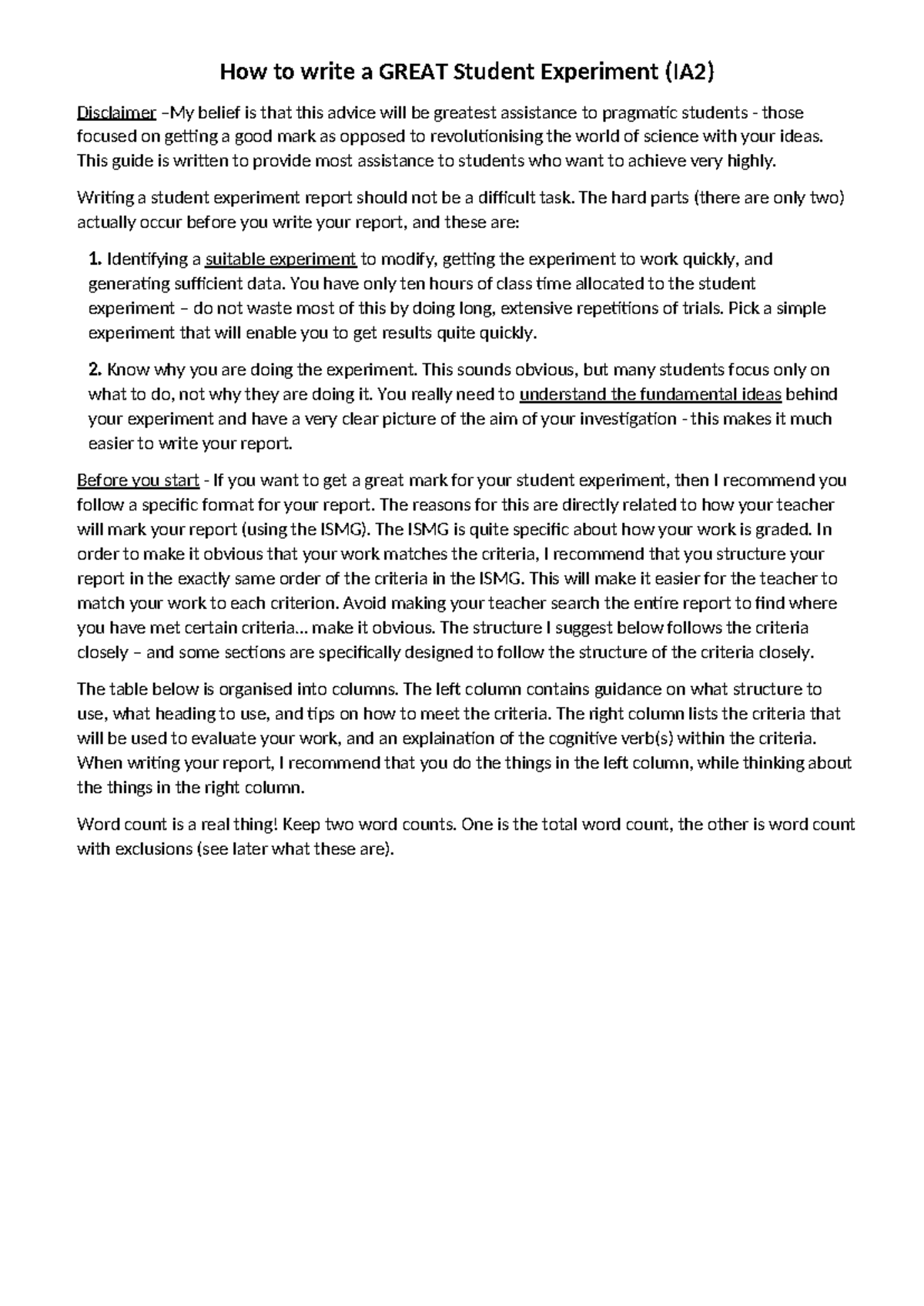 How to Write a Great SE - For Science - How to write a GREAT Student ...