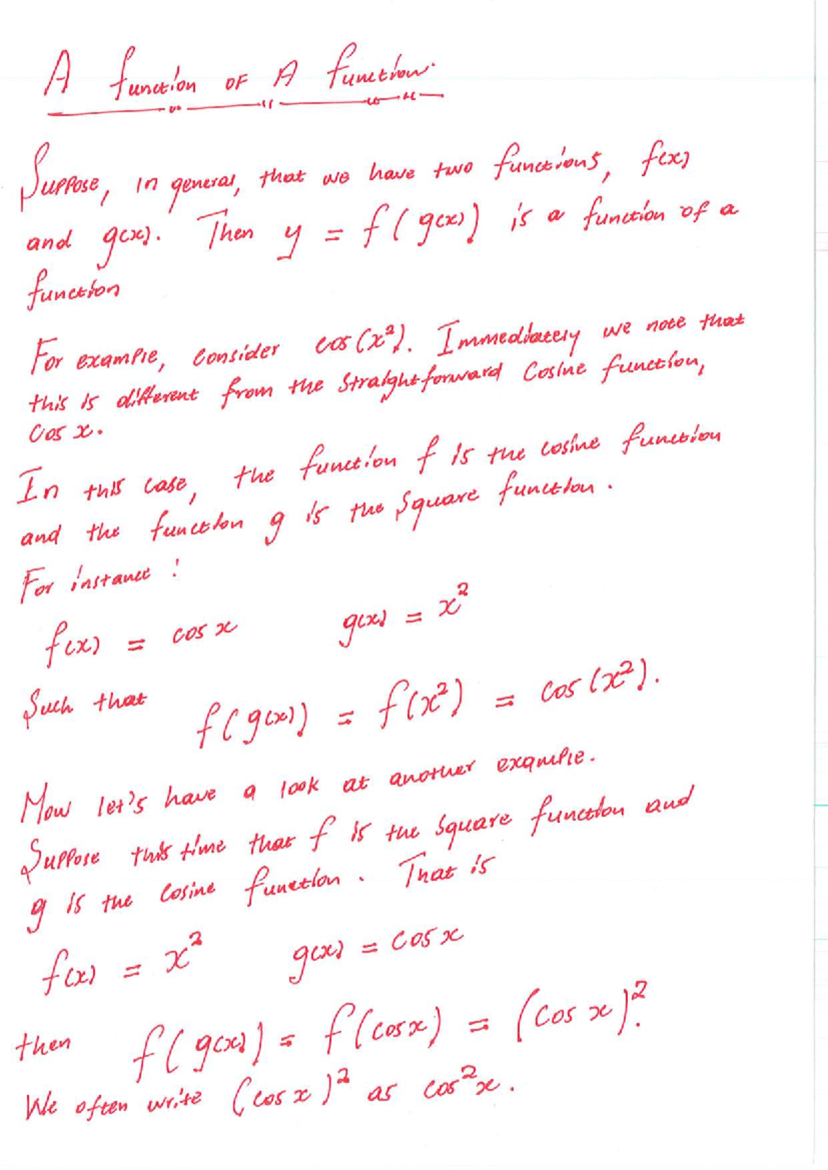 The Chain Rule in Calculus: Understanding Functions of Functions - Studocu