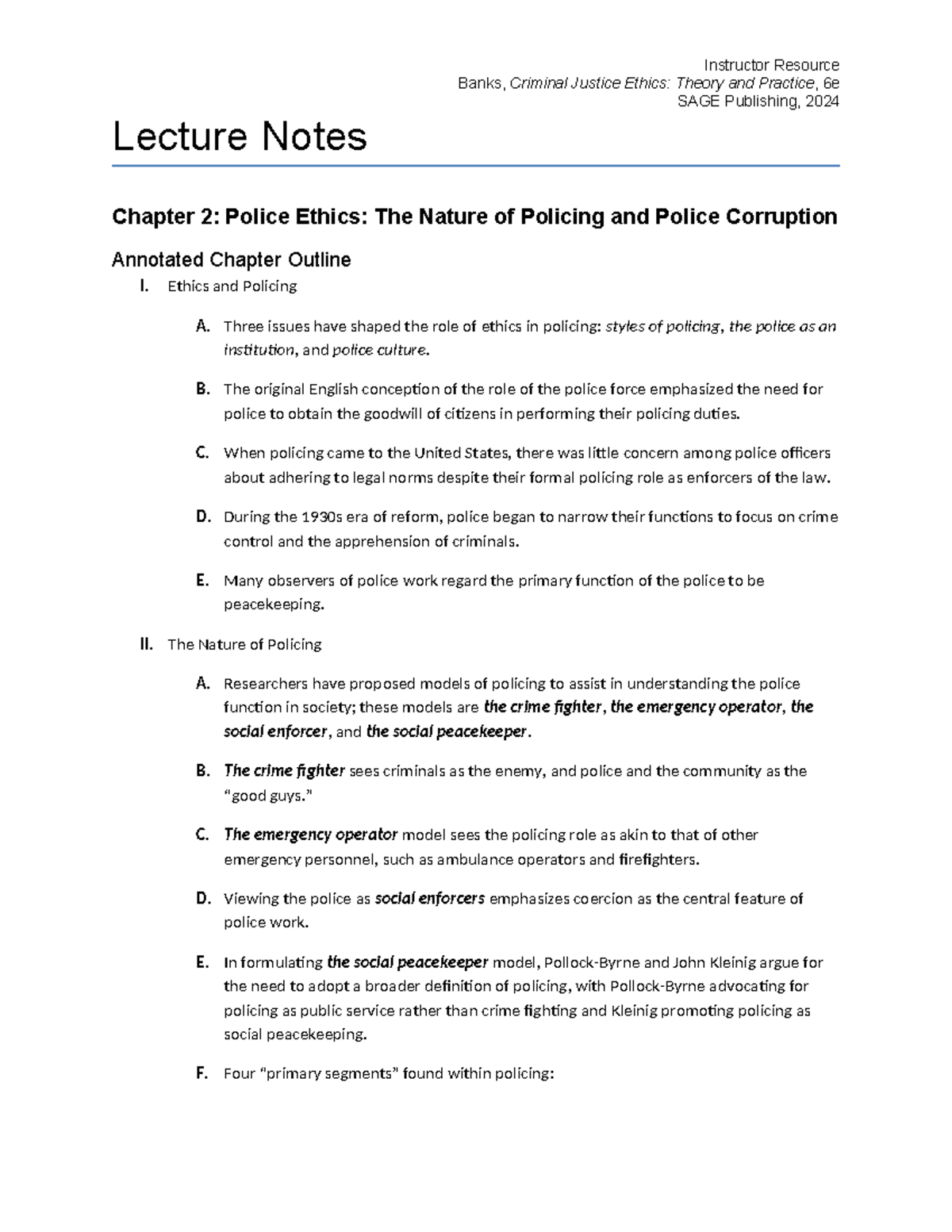 Final Exam Notes: Police Ethics & Corruption Analysis (CJ 202) - Studocu
