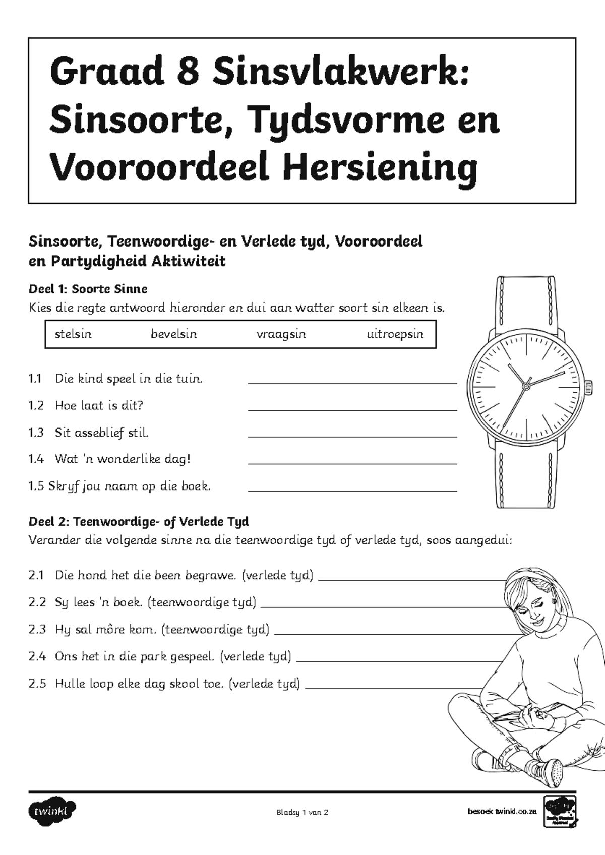 Graad 8 Sinsvlakwerk: Sinsoorte, Tydsvorme en Vooroordeel Hersiening ...