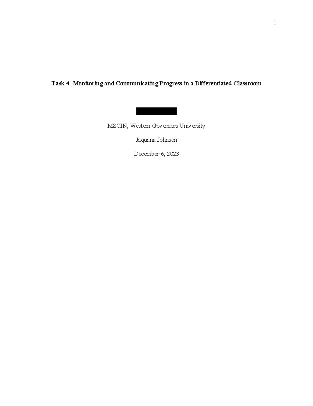 D187 Task 4: Monitoring & Communicating Progress in Differentiated ...