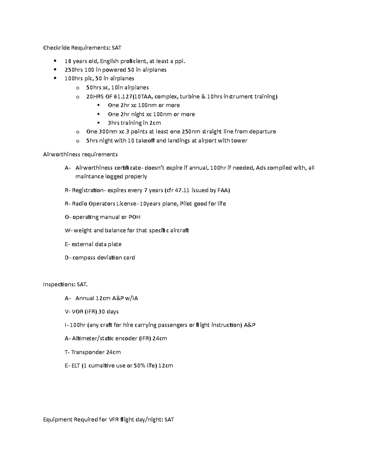 Comm Checkride Prep: SAT Study Guide for Requirements and Regulations ...
