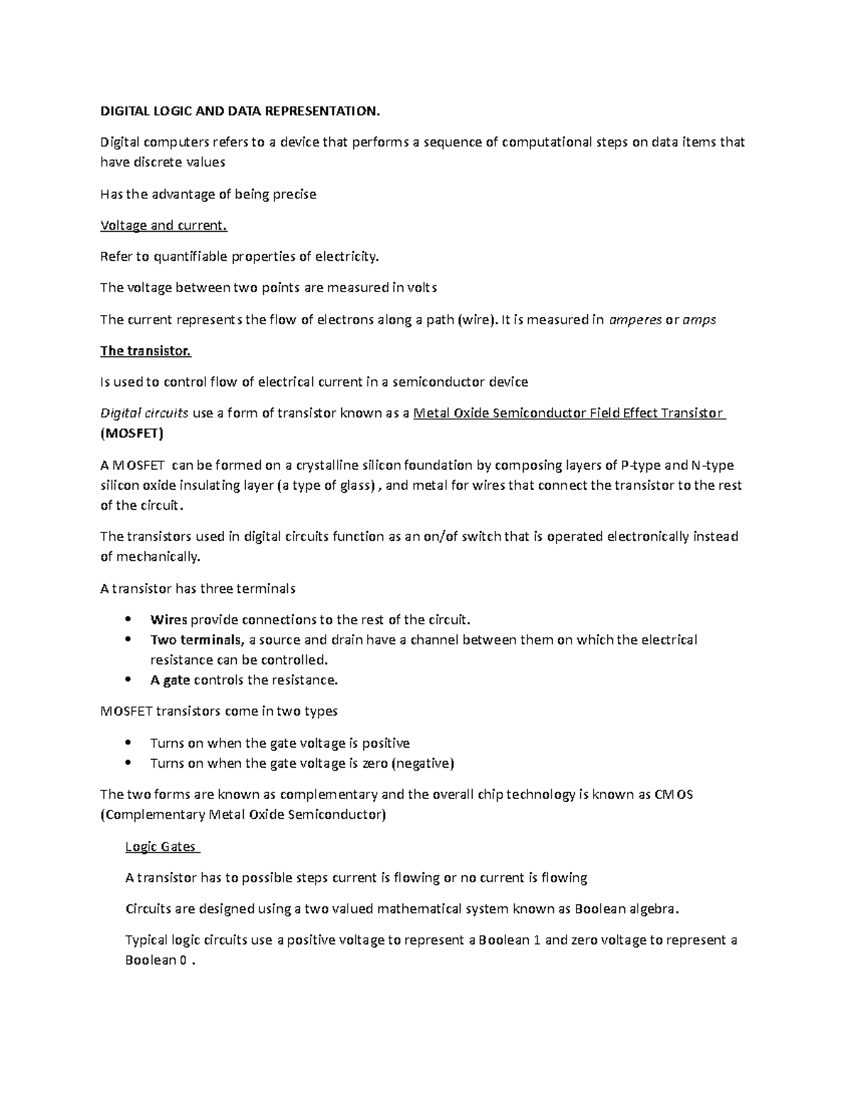 Digital logics and data representation - DIGITAL LOGIC AND DATA ...