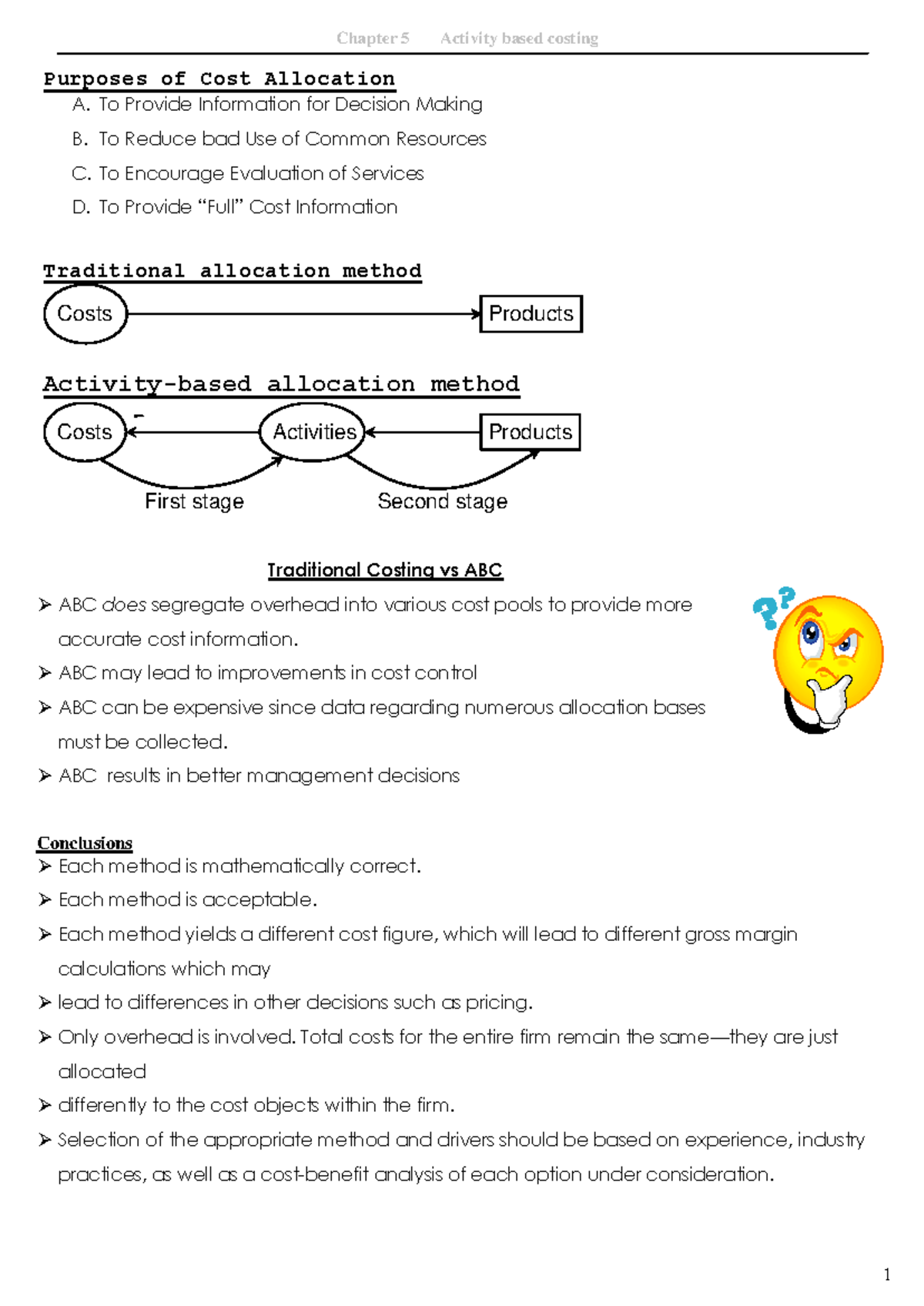 Ch5 ABC - Activity Based Costing: Allocation Methods & Practice ...