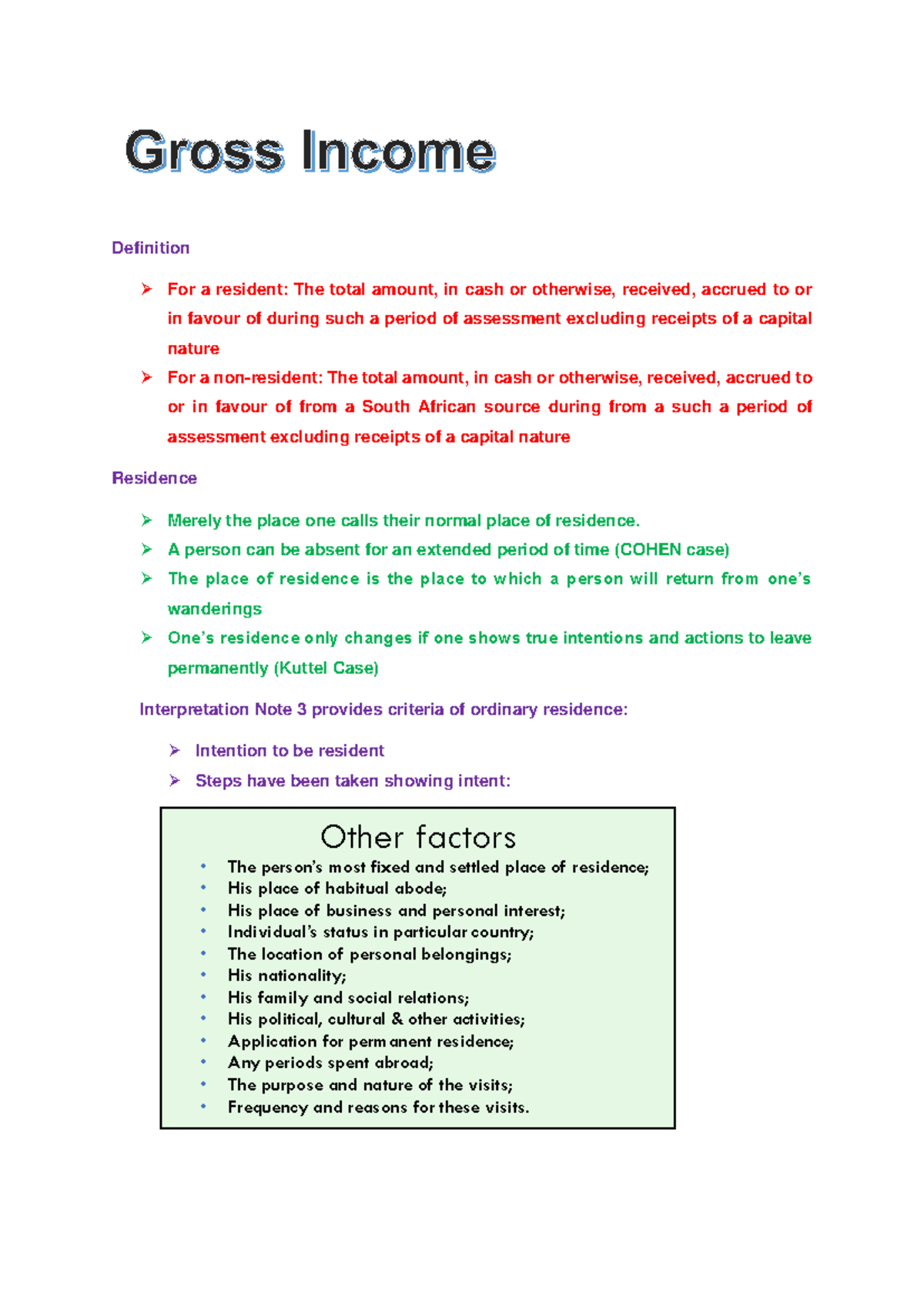 Understanding Gross Income: Key Concepts and Definitions - Studocu