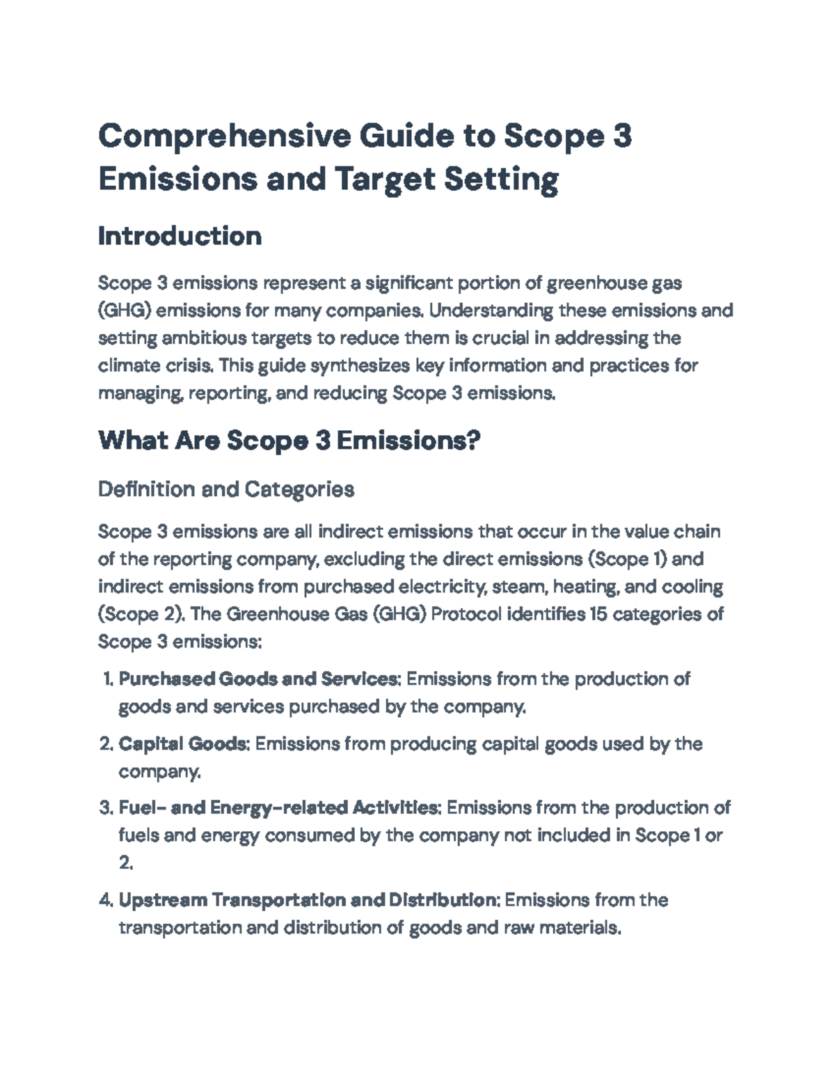 Comprehensive Guide to Scope 3 Emissions and Target Setting ...