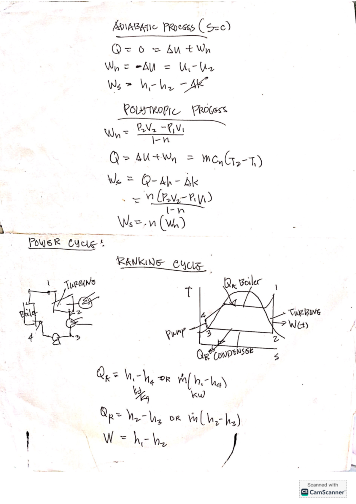 Thermo 2 Practice Problems - ADIABATIC PROCESS Wn Wn Ws 7 AK POLYTROPIC ...