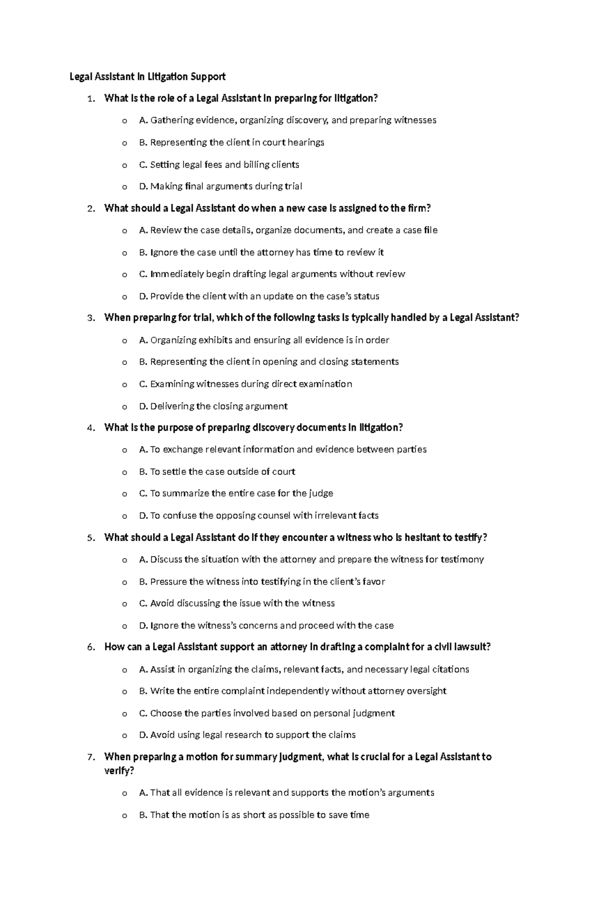 Legal Assistant in Litigation Support - What is the role of a Legal ...