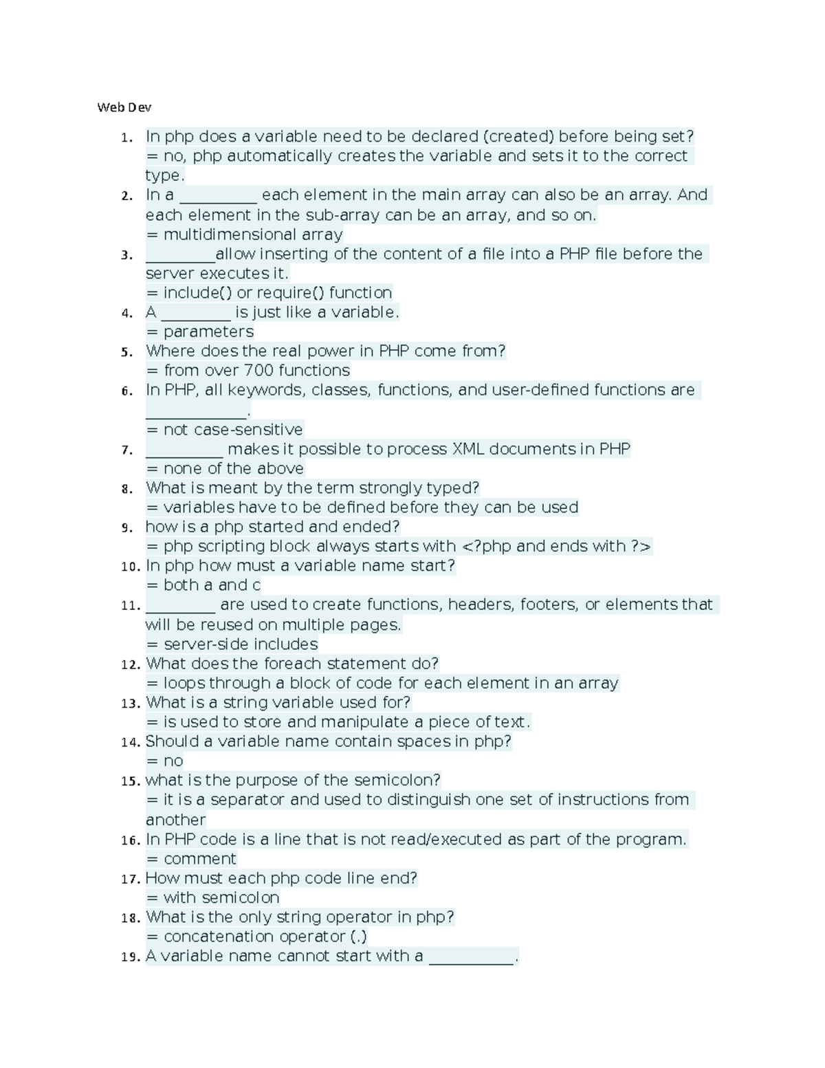 WEB DEV Prelim EXAM - Key Concepts and PHP Fundamentals - Studocu