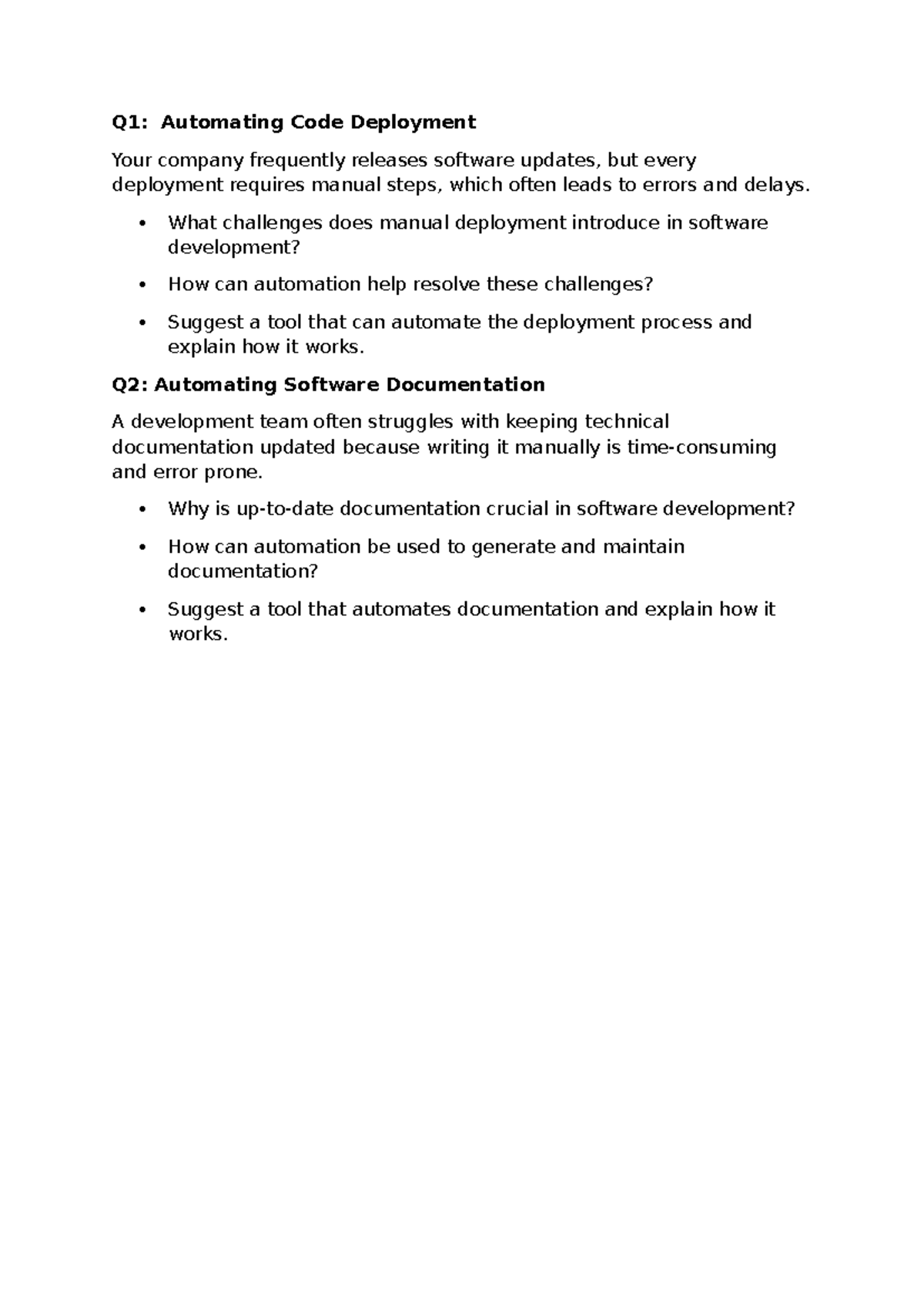 Quiz 1 - The quiz covering the key concepts of software process ...