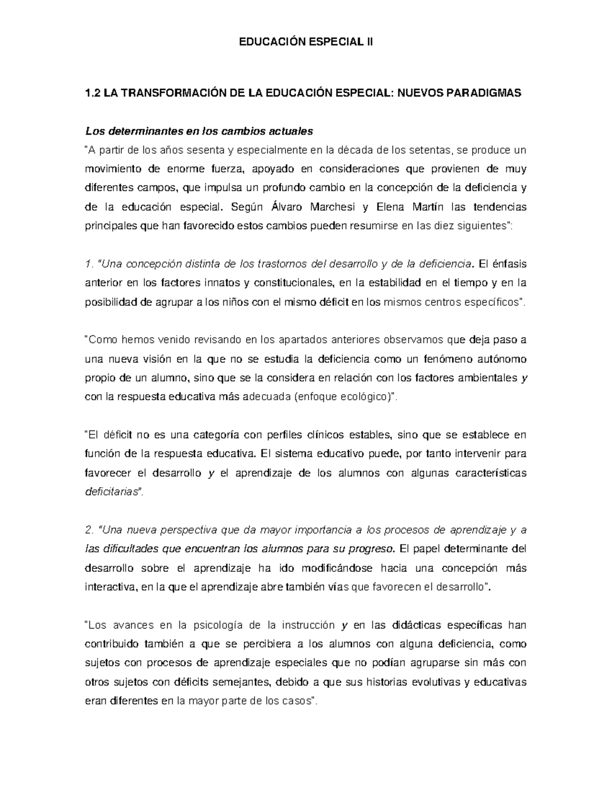 Semana 3 - Lectura 4 - La Transformación de la Educación Especial - Studocu