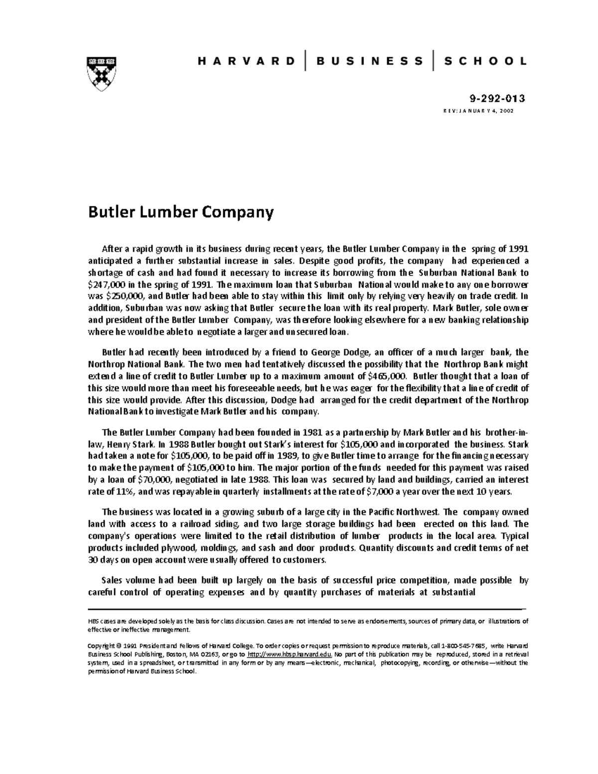 case study fina 402 - 9 - 292 - 013 R E V: J A N U A R Y 4, 2 0 0 2 ...