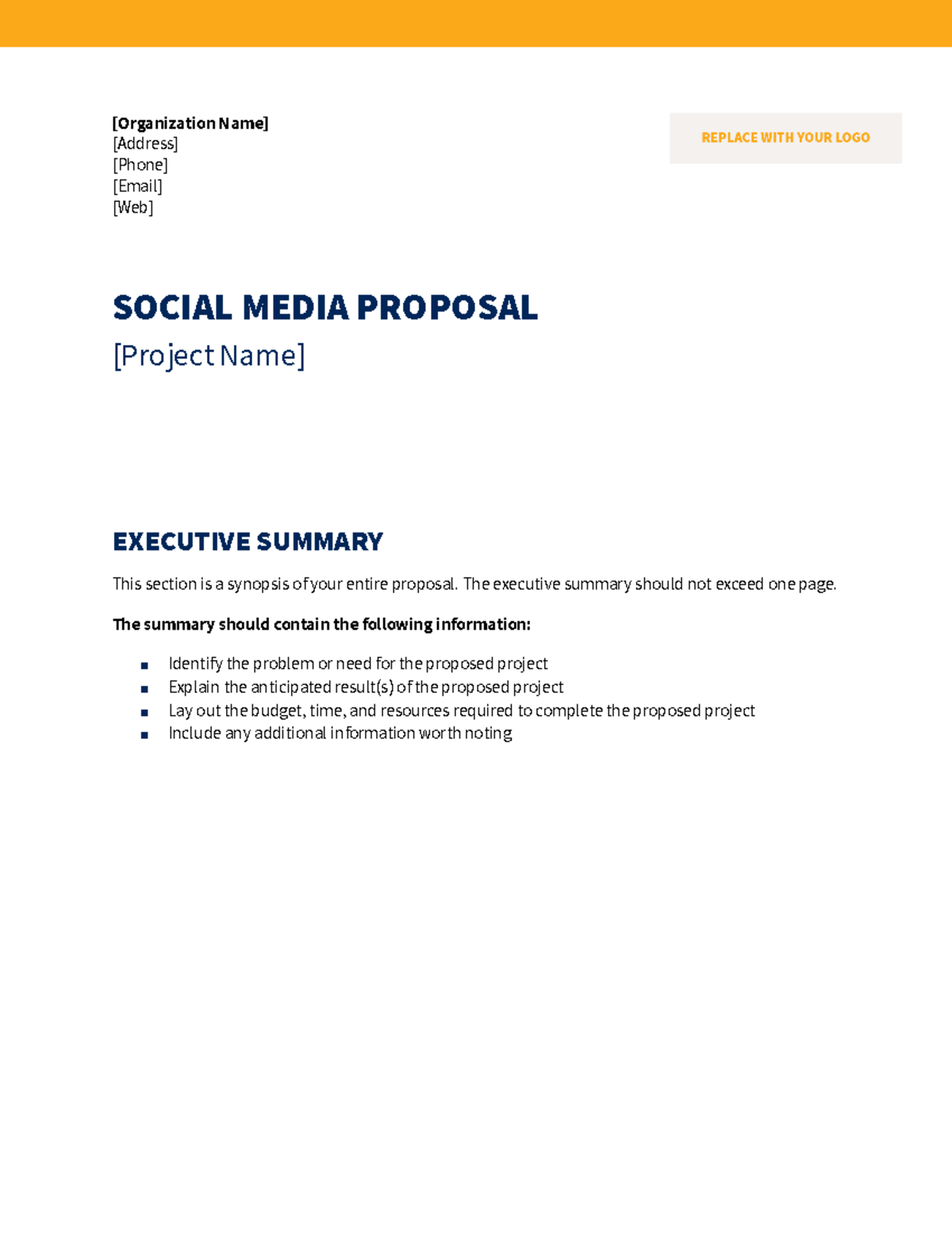 Social Media Proposal Template -To use the template, click the -File ...