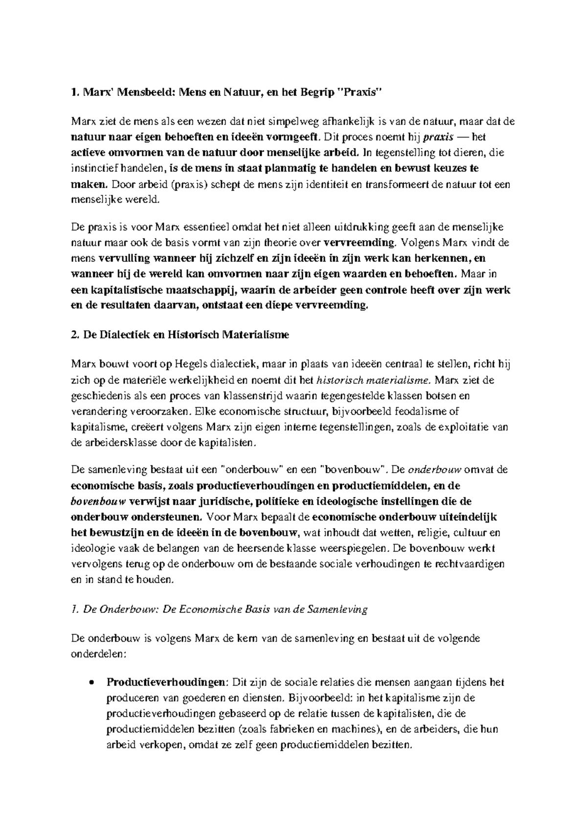 Casus 3.2 - Marx' Mensbeeld en Dialectiek in Historisch Materialisme ...