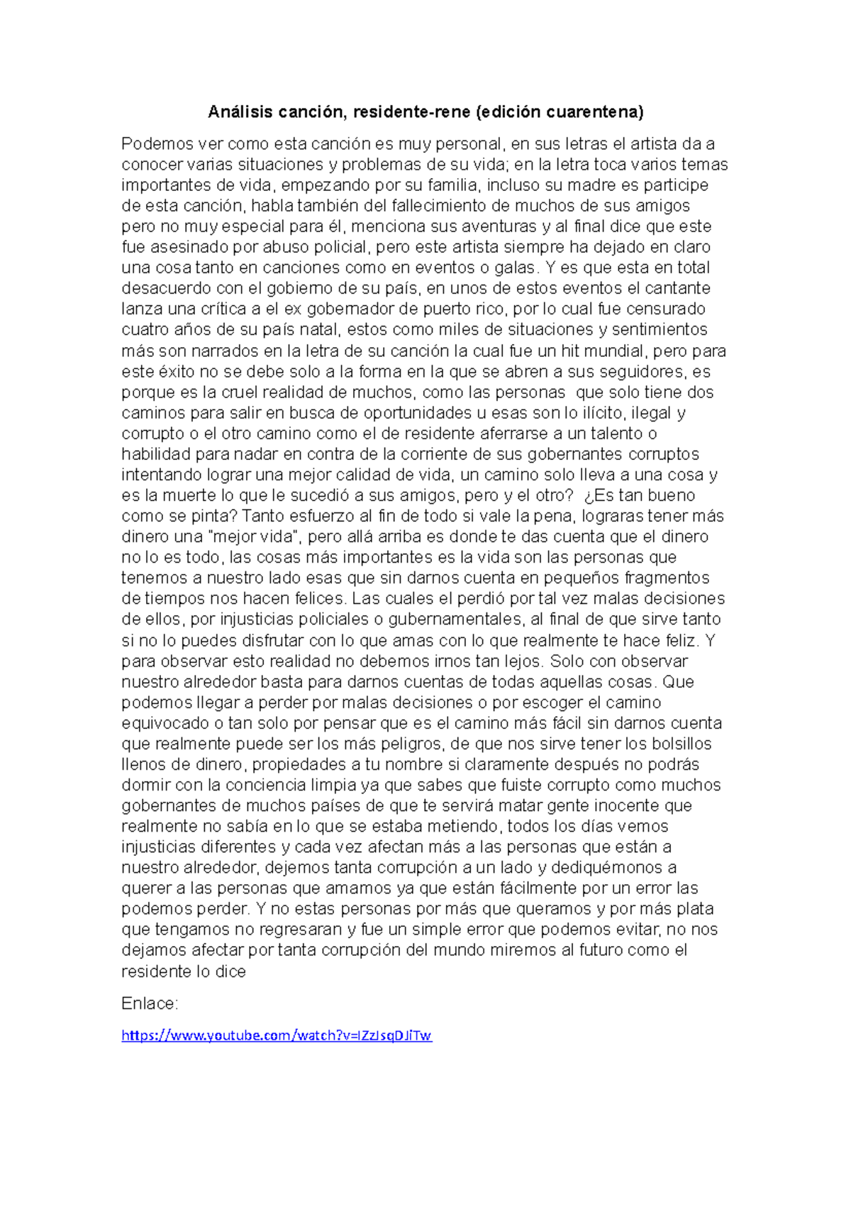 Análisis de la canción 