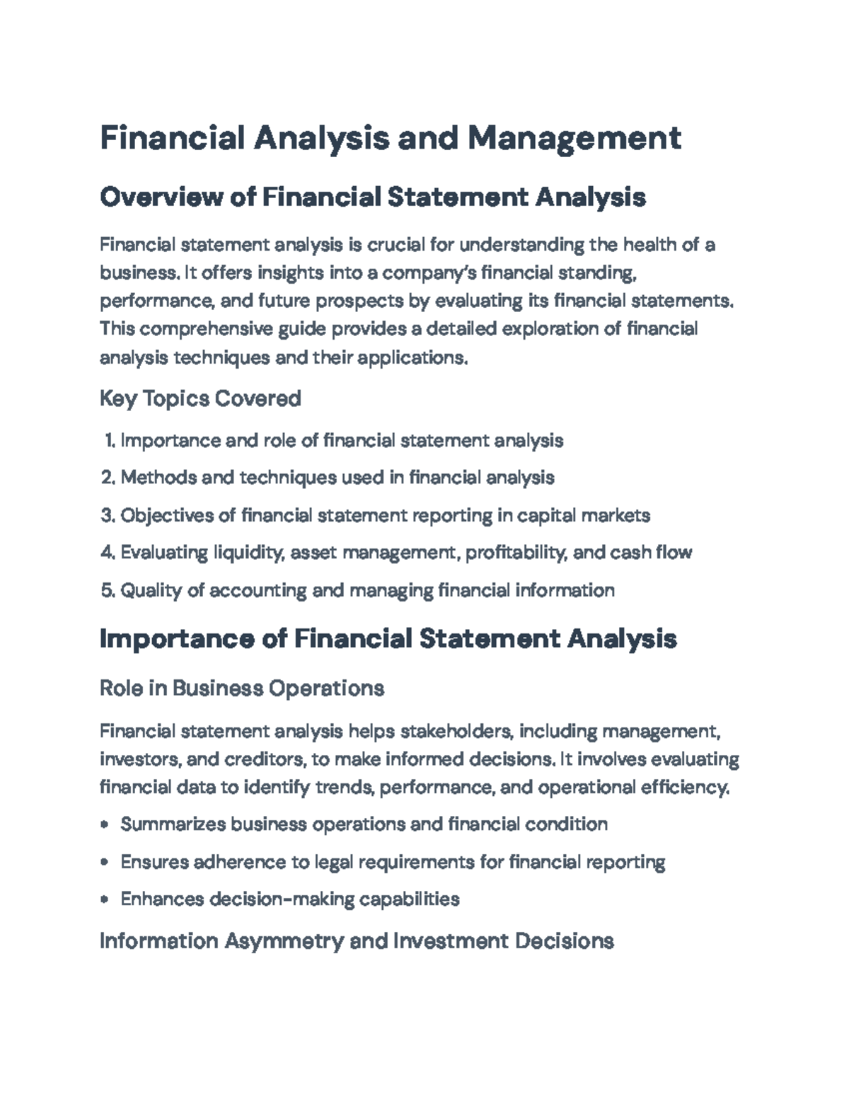 Comprehensive Guide to Financial Statement Analysis Techniques (FIN 101 ...
