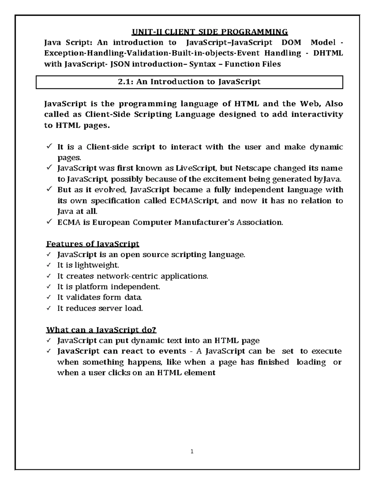 Unit-III - web technologies - 3: An Introduction to Server Side ...