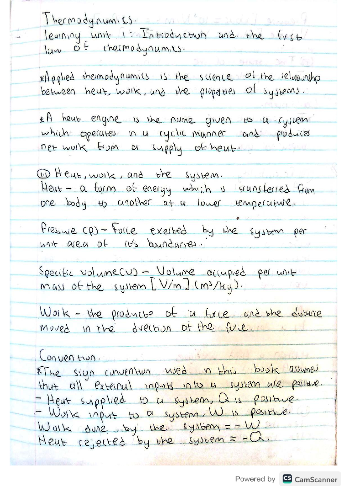 Thermo 2: Chapter 1 Notes and Examples on Energy Systems - Studocu