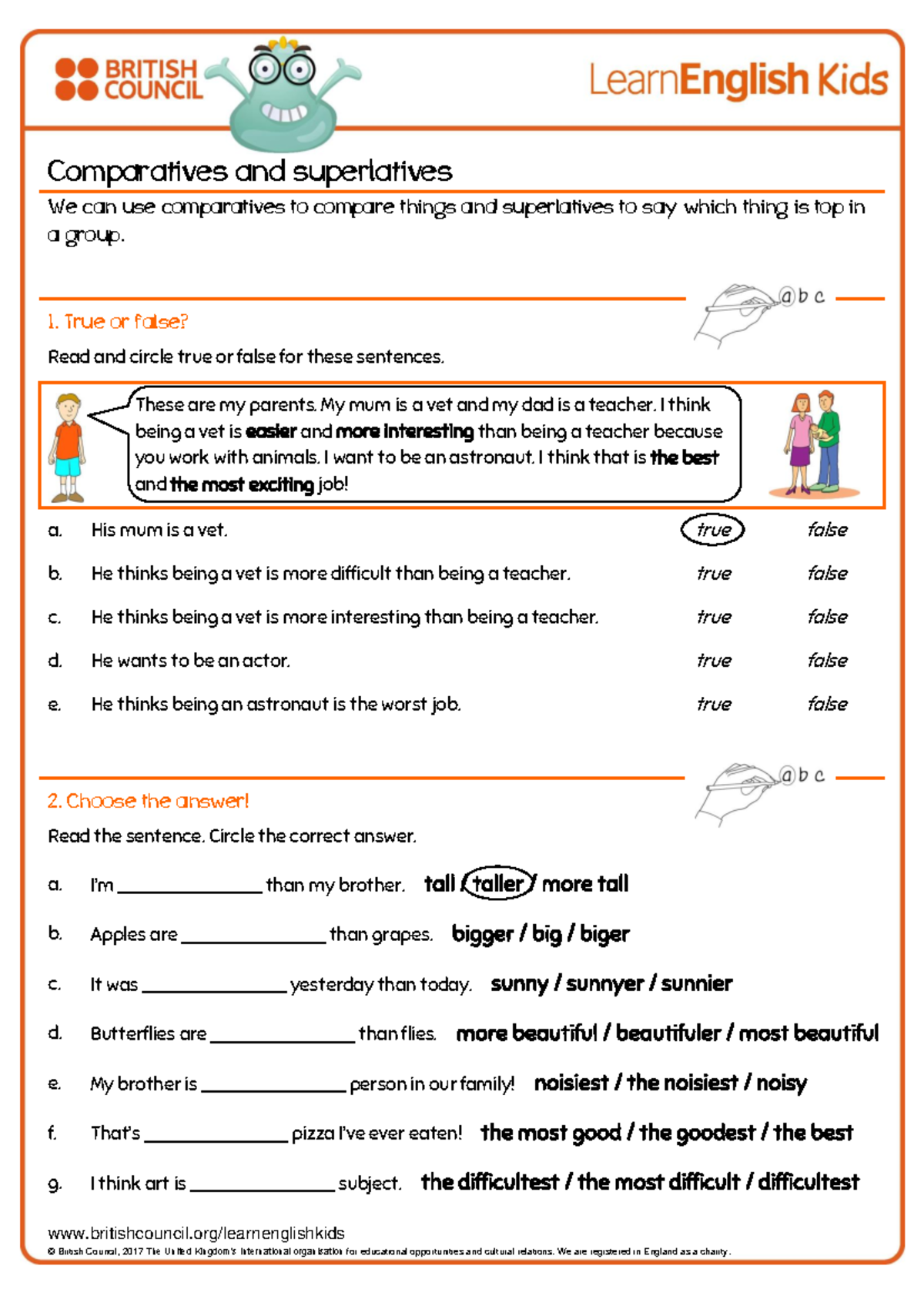 Grammar Practice: Comparatives & Superlatives Worksheet - Studocu