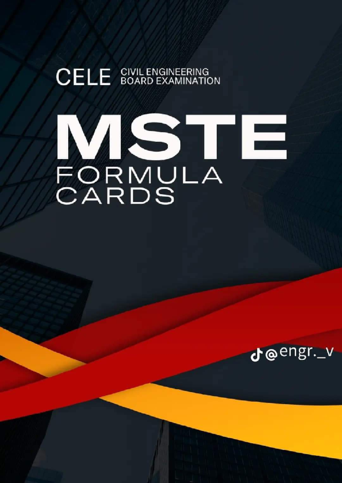 MSTE - Comprehensive Formula Cards for Civil Engineering Exam - Studocu
