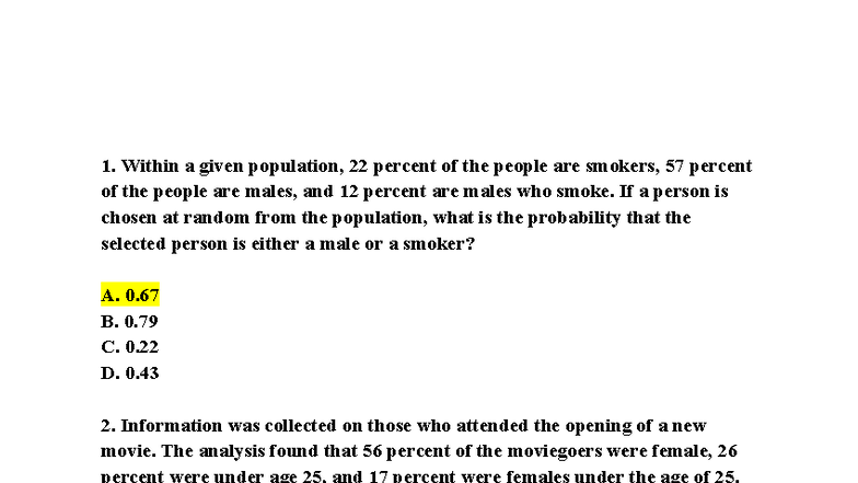 Quiz Chapter 5: Probability and Statistics Problems - Studocu