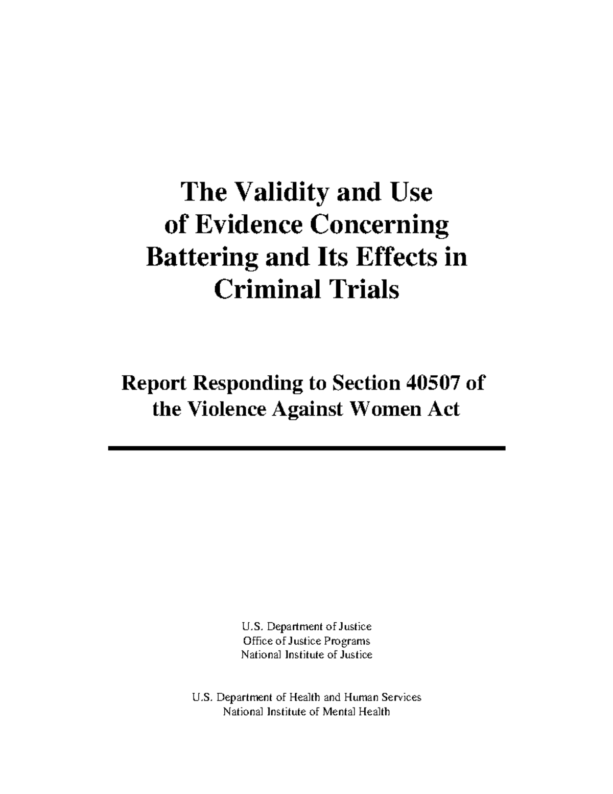 Batter - Report on Evidence of Battering in Criminal Trials - Studocu