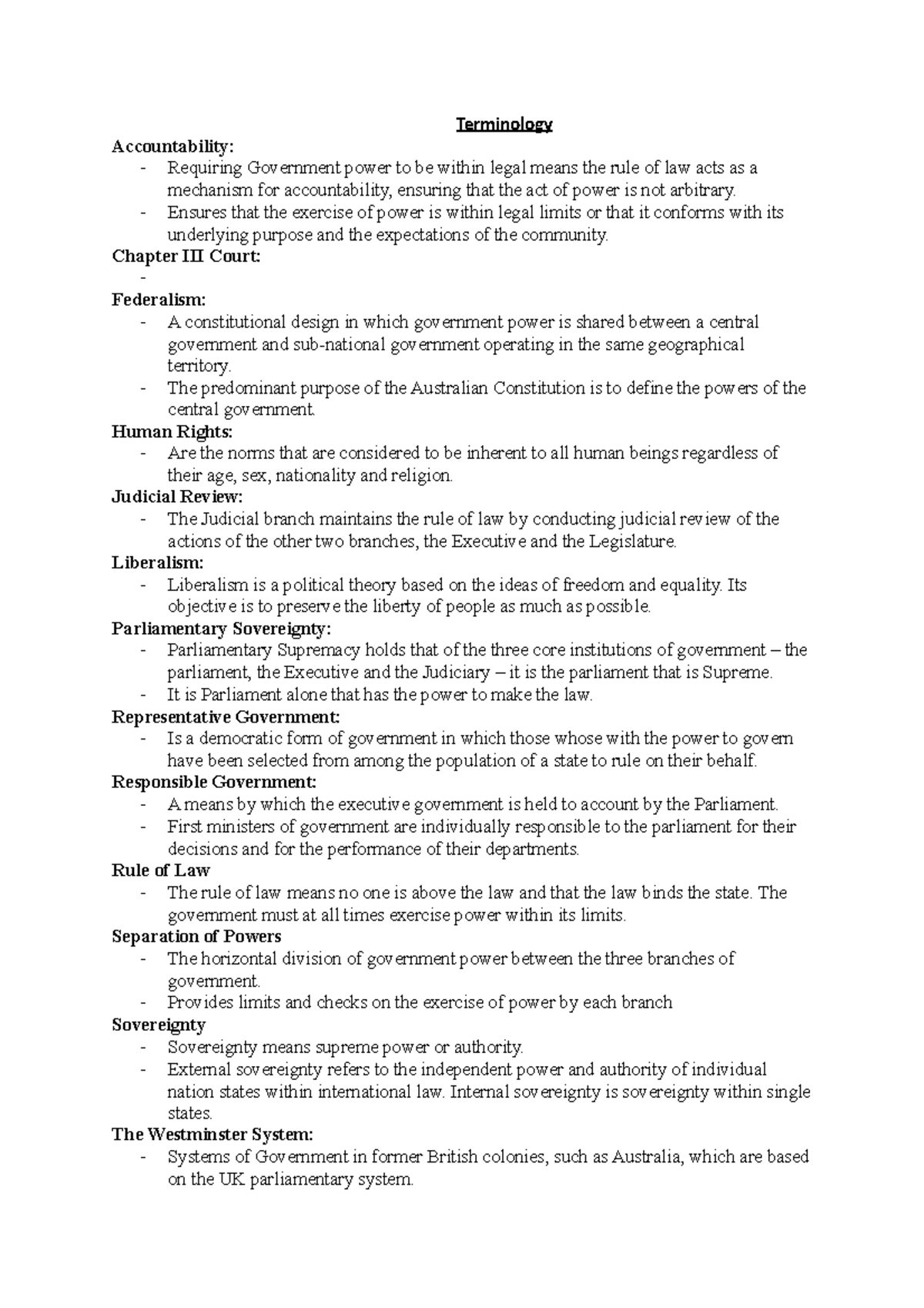 Public Law (LAW123): Comprehensive Revision Notes and Summary - Studocu