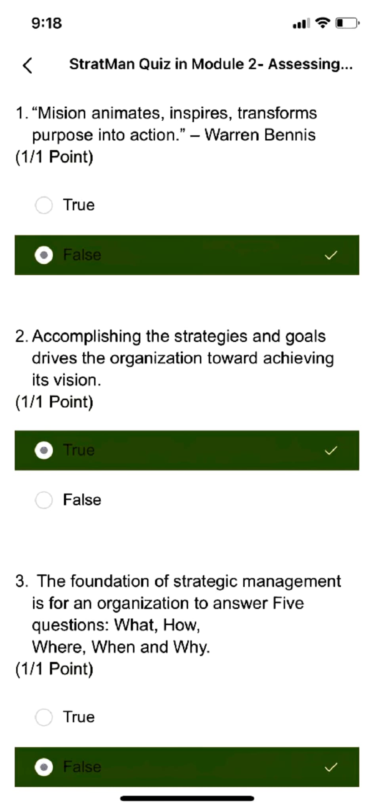 Module 2 Quiz - Strategic Management (StratMan) Insights and Questions ...