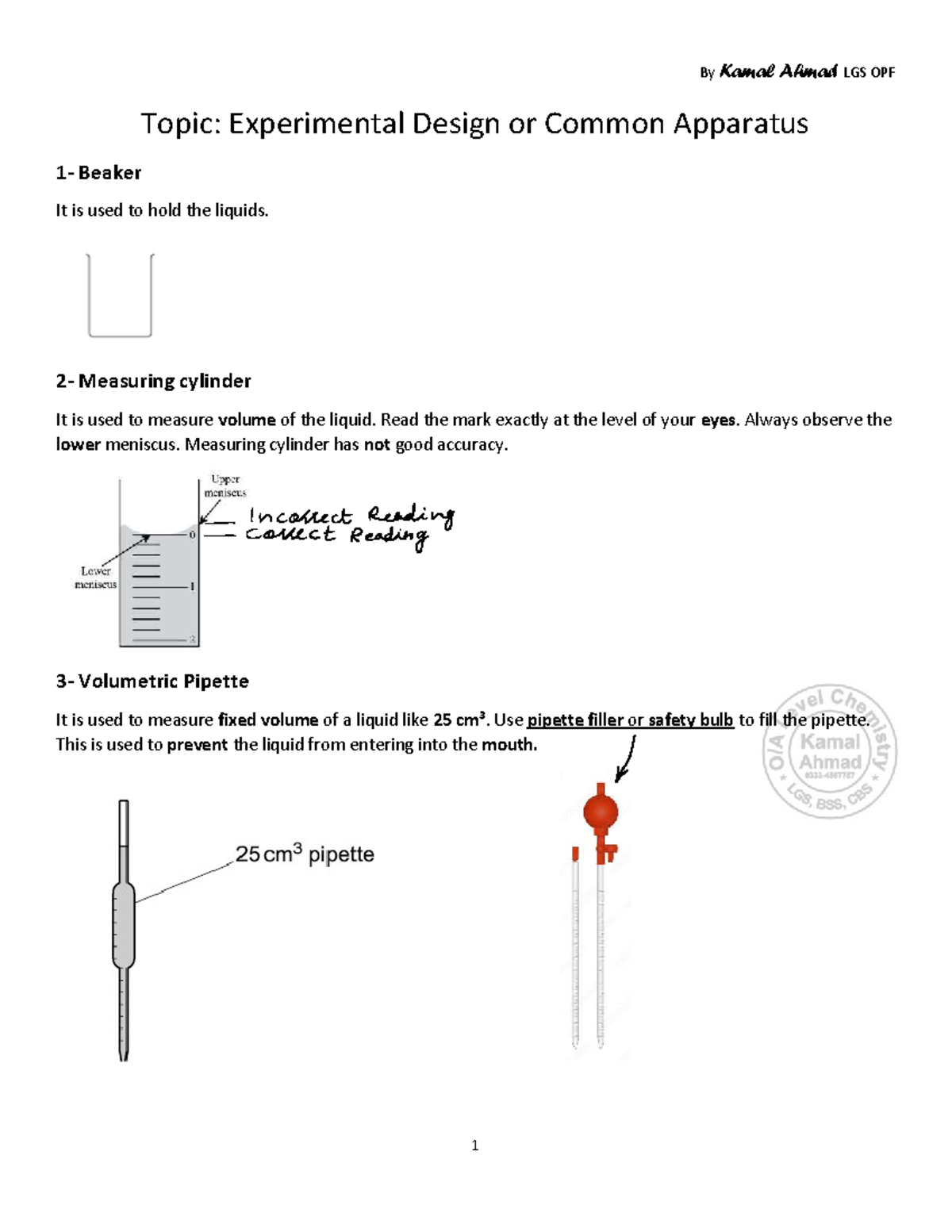Experimental Design Notes - Kamal Ahmad LGS OPF - Studocu