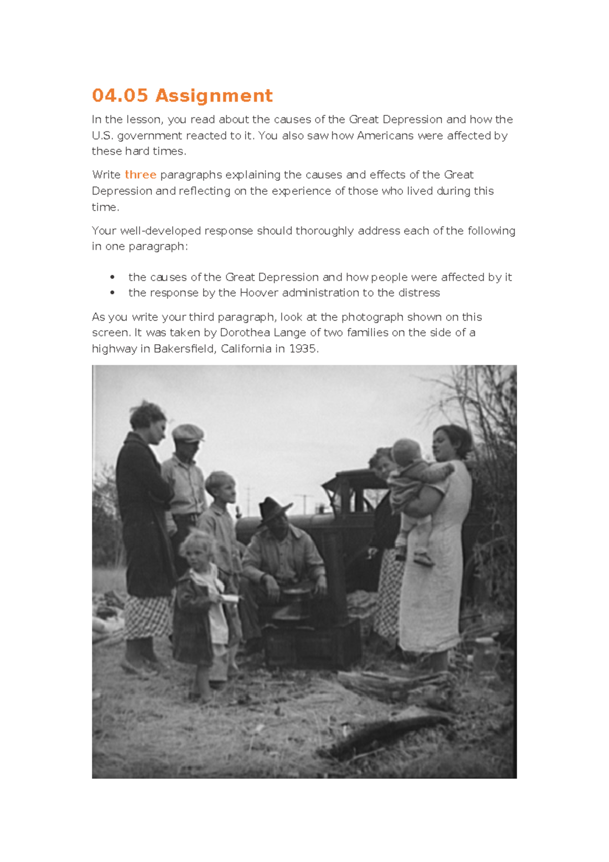 04.05 Causes and Effects of the Great Depression Assignment - Studocu
