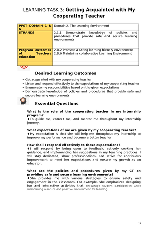 Learning TASK 7 8final - for internship teachers - PPST DOMAIN 3 ...