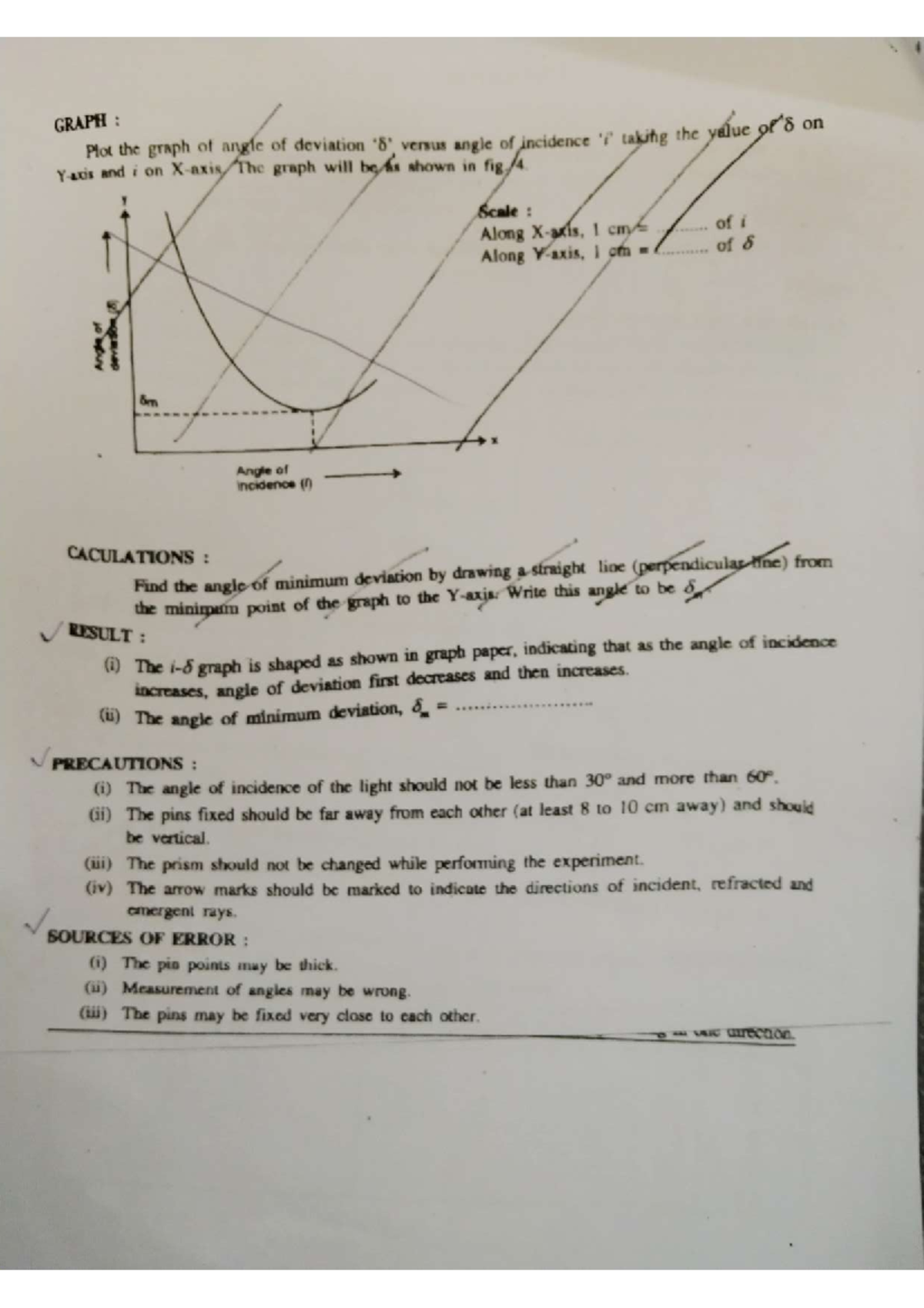 Physics practical 12 - GOOD LUCK - GRAPH : 8 on Plot the graph of angle ...