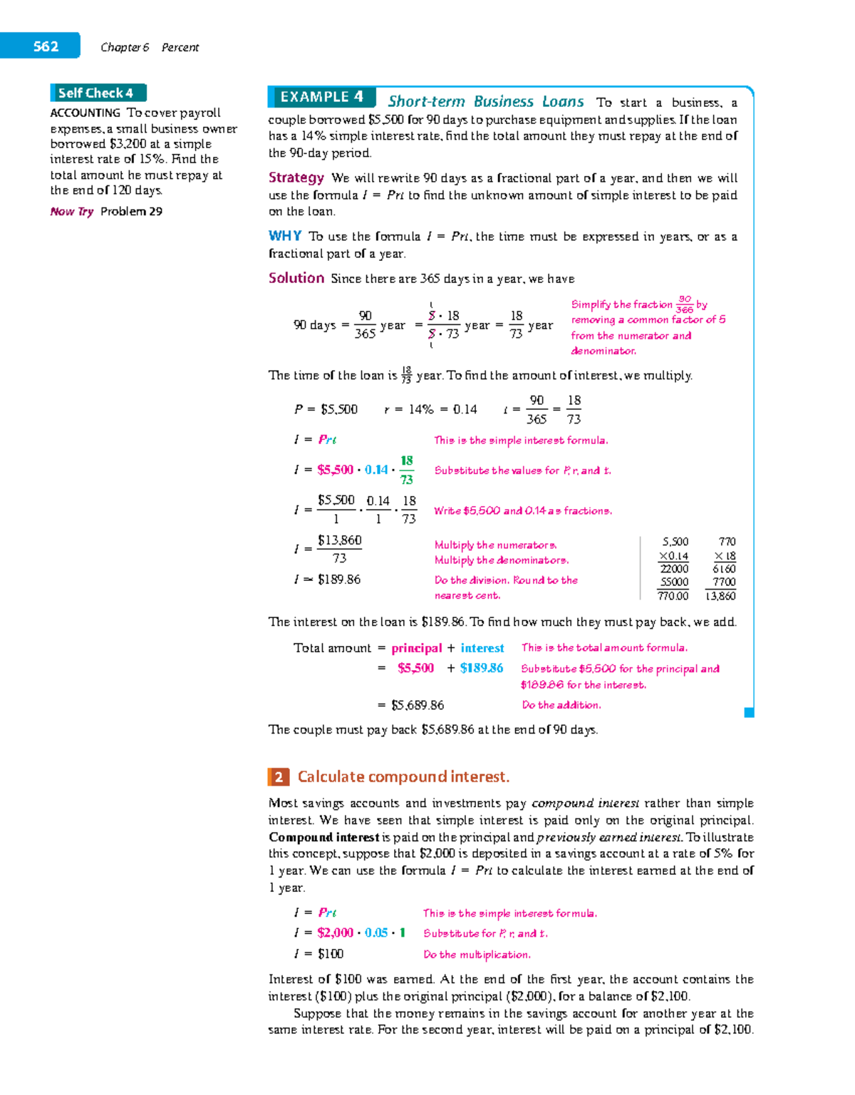 Basic Math for College Students: Chapter 6 - Percent & Interest Topics ...