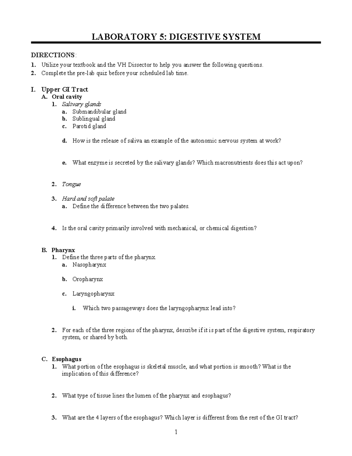 HSCI 102 Lab 5 Pre-Lab Worksheet: Exploring the Digestive System - Studocu