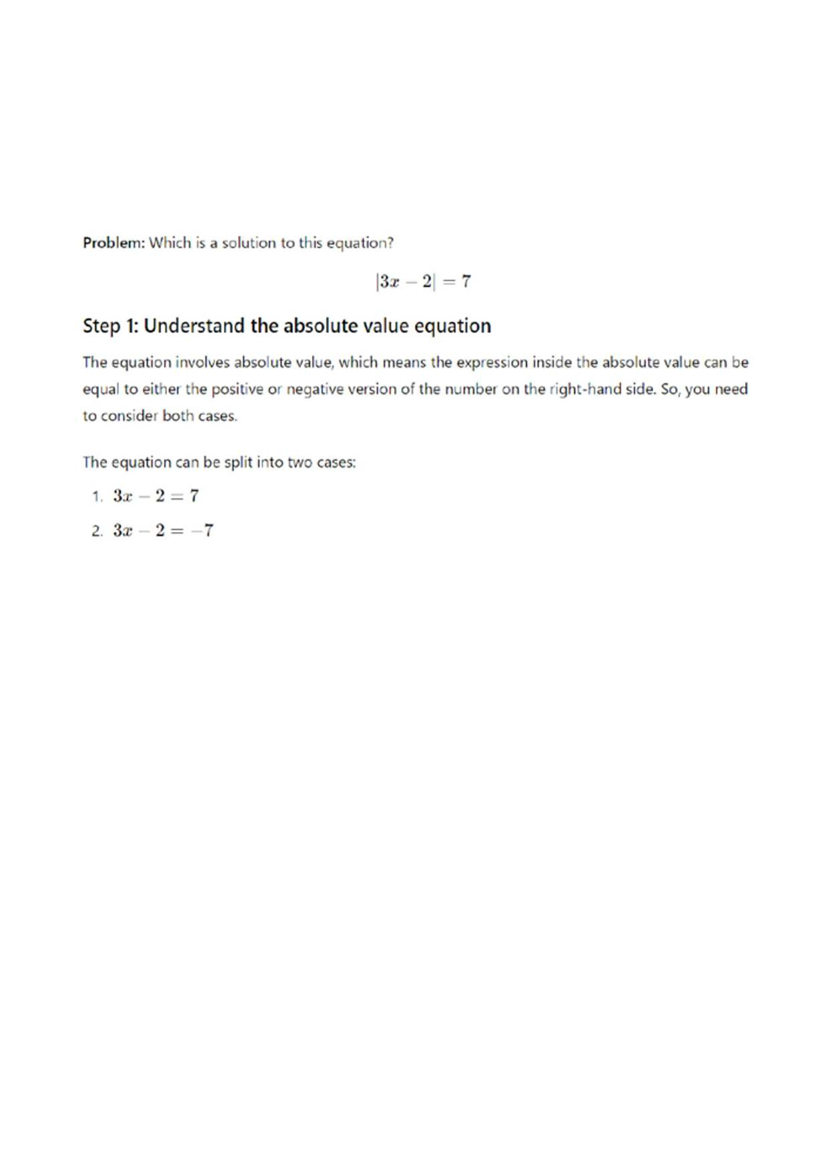 Analysis Report on Absolute Value Equations: Solutions Explained - Studocu