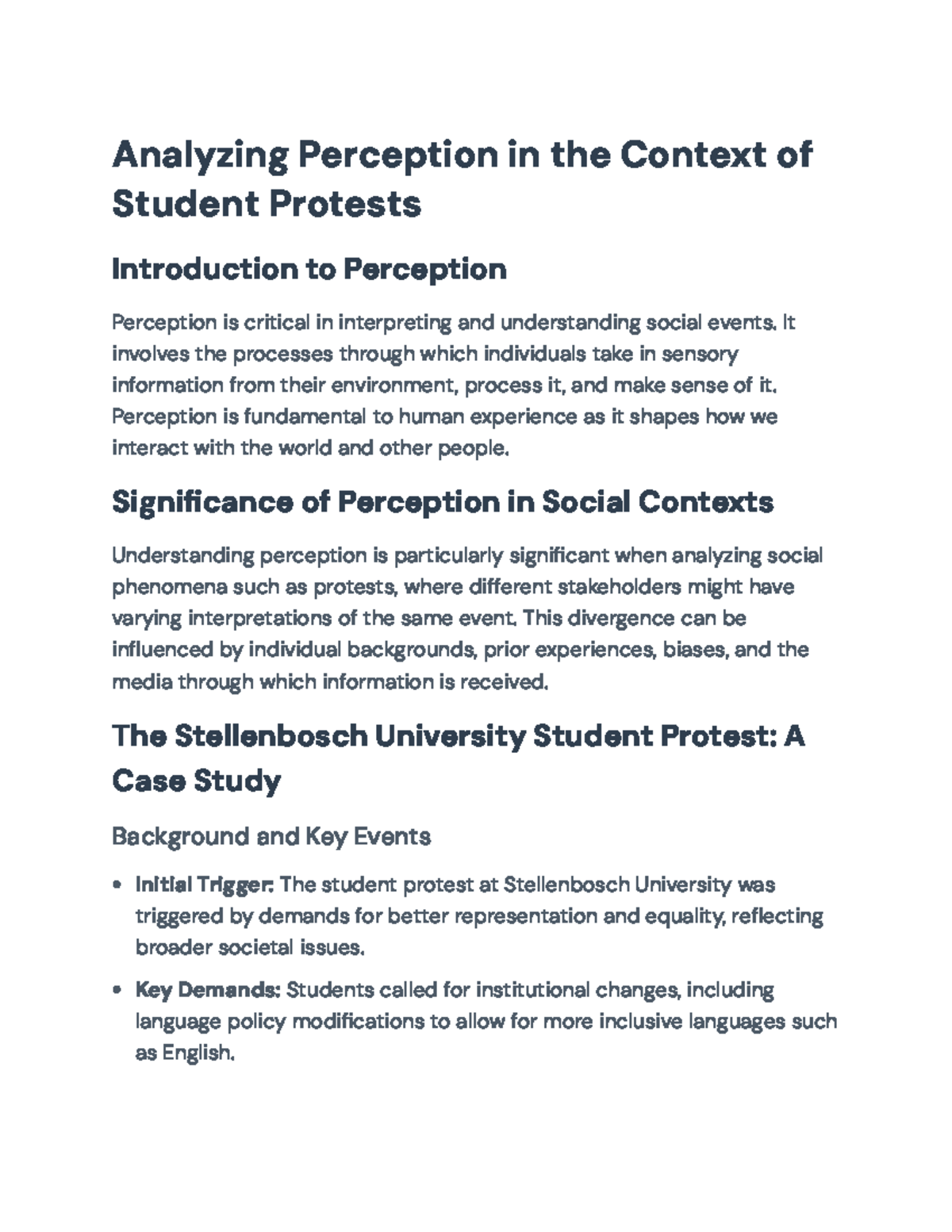 Analyzing Perception During the Stellenbosch University Student Protest ...