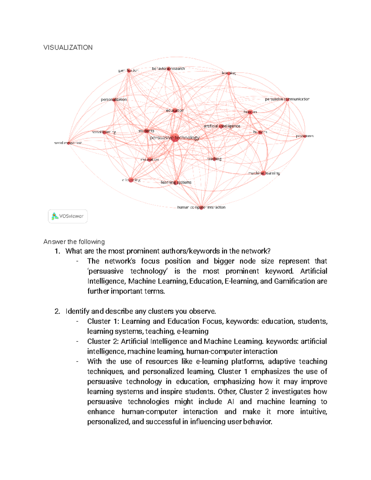 Visualization using VOS - VISUALIZATION Answer the following 1. What ...