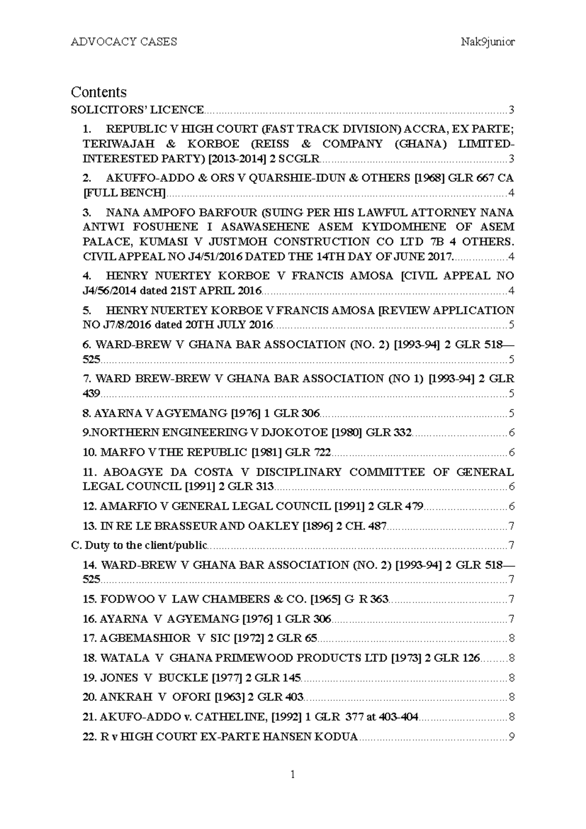 ADVOCACY CASES Nak9junior: Summary of Legal Precedents and Principles ...