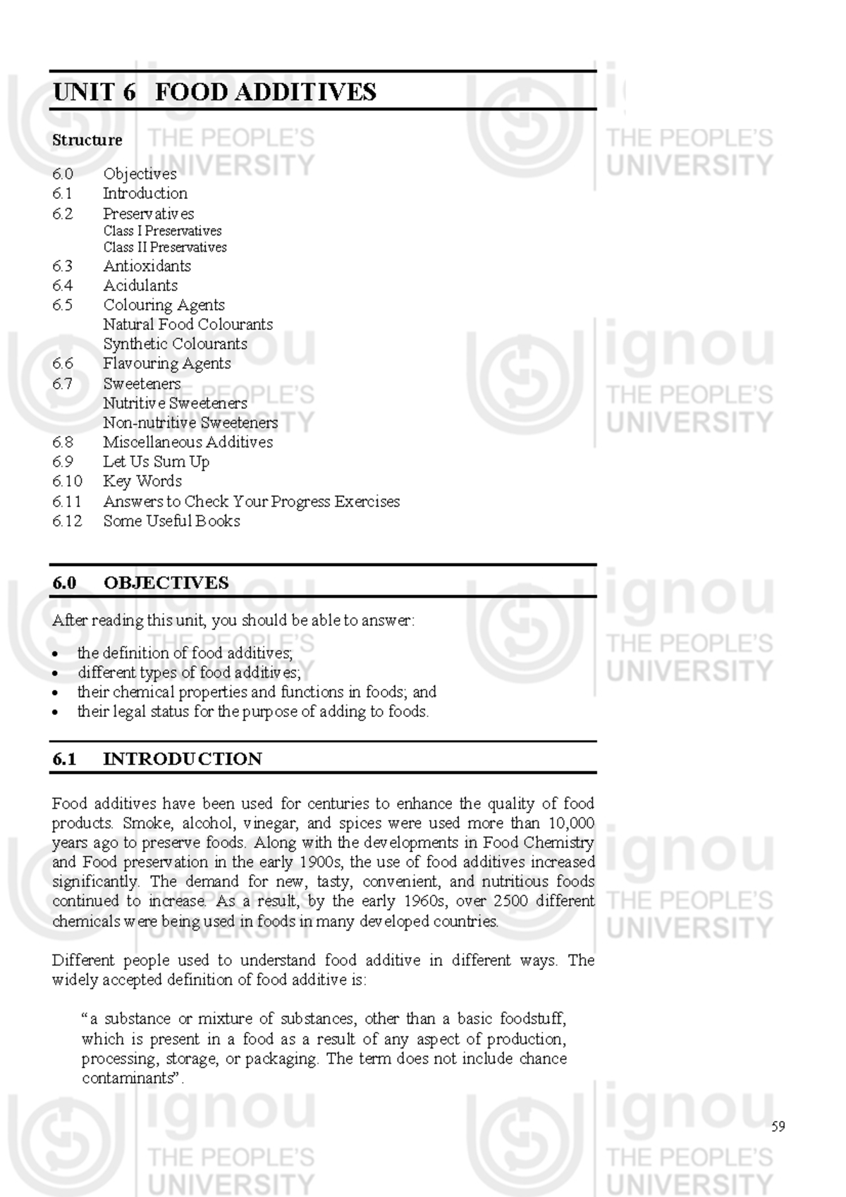 Food Additives: Comprehensive Notes for Unit 6 (Course Code: FDSC 101 ...