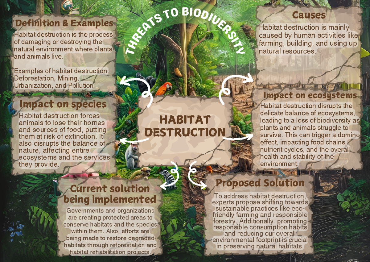 Group 1 Activity 1 Threats to Biodiversity - HABITAT DESTRUCTION Causes ...