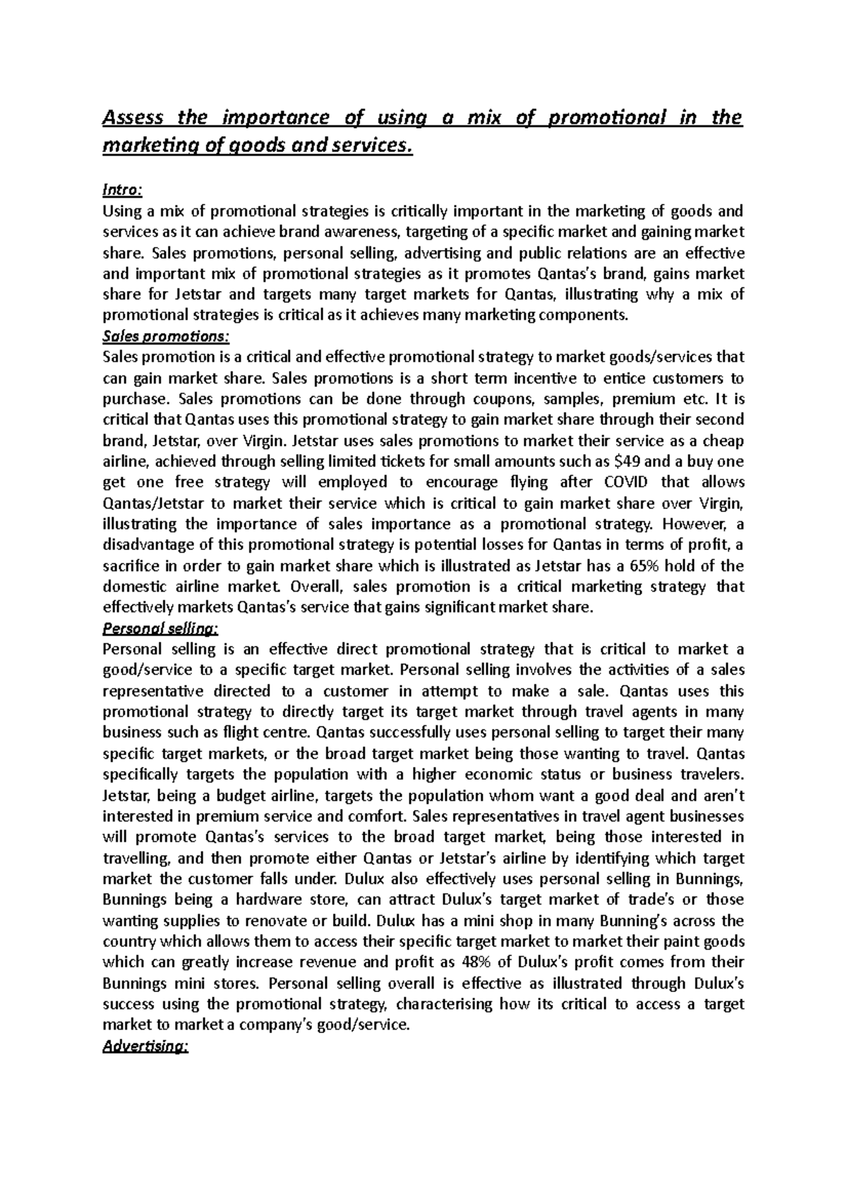 Business Practice Essay: The Vital Role of Promotional Mix in Marketing ...