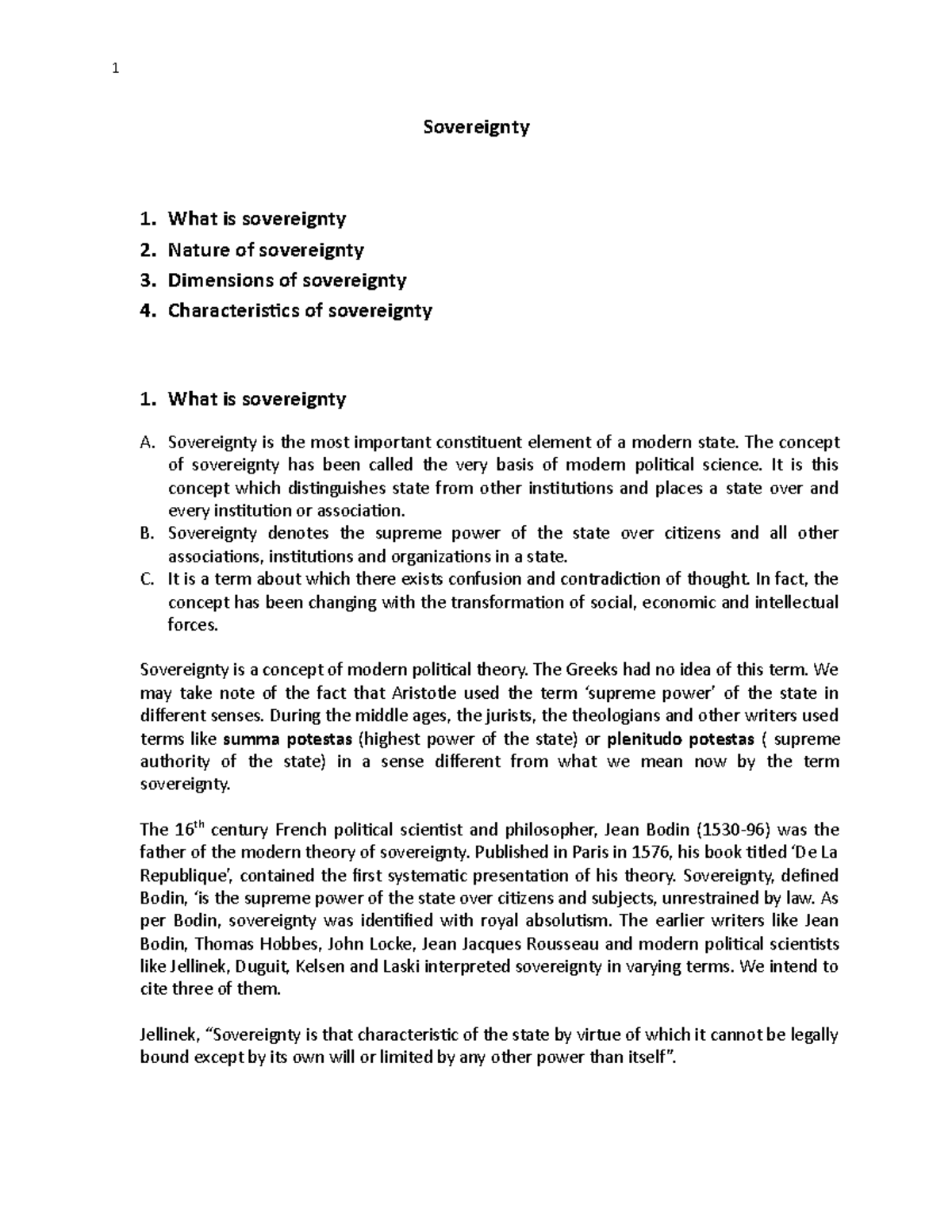 Sovereignty: Key Concepts, Nature, and Dimensions Explained - Studocu